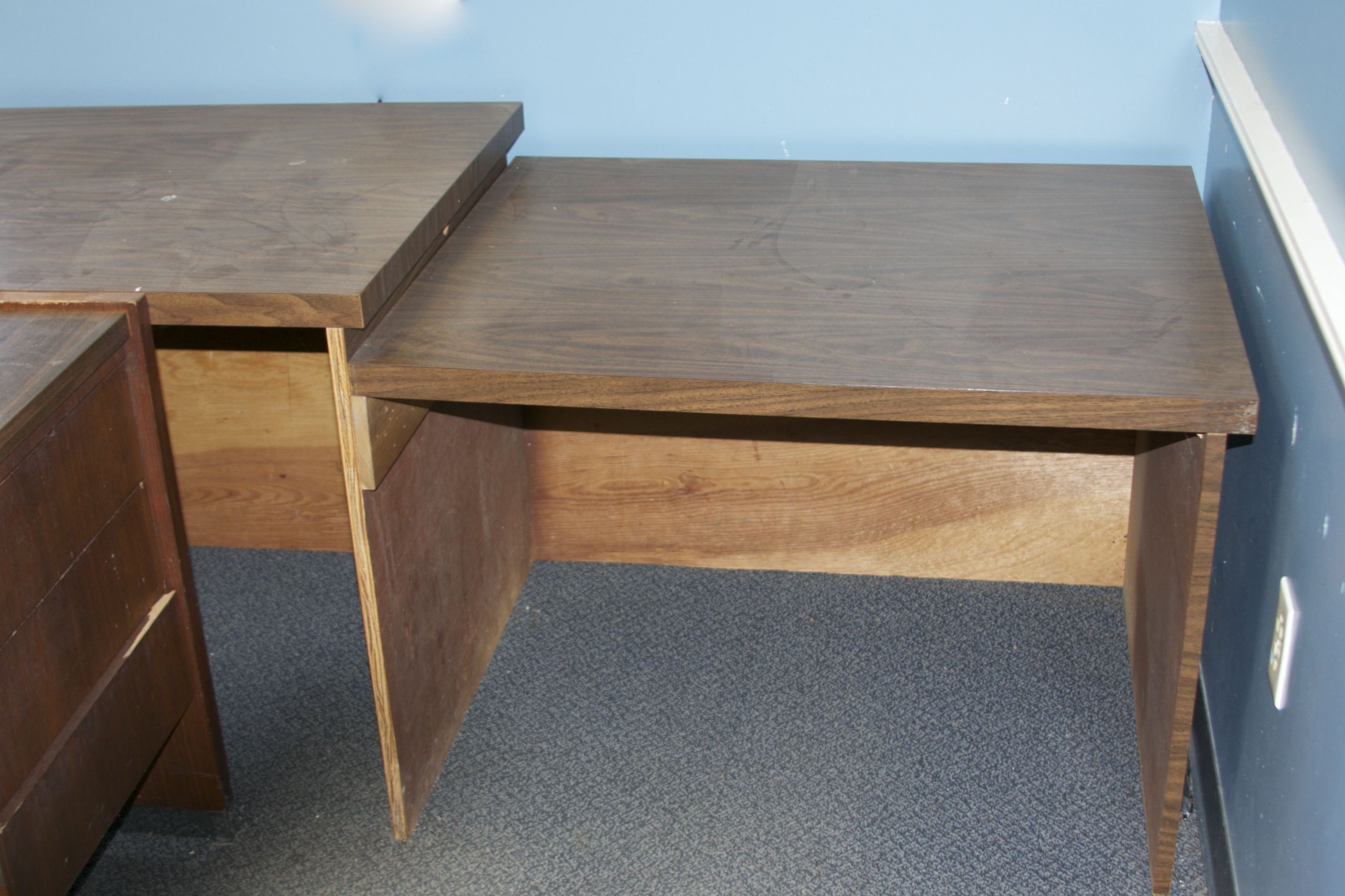 Large Vintage Walnut Executive Desk and Modern Chair