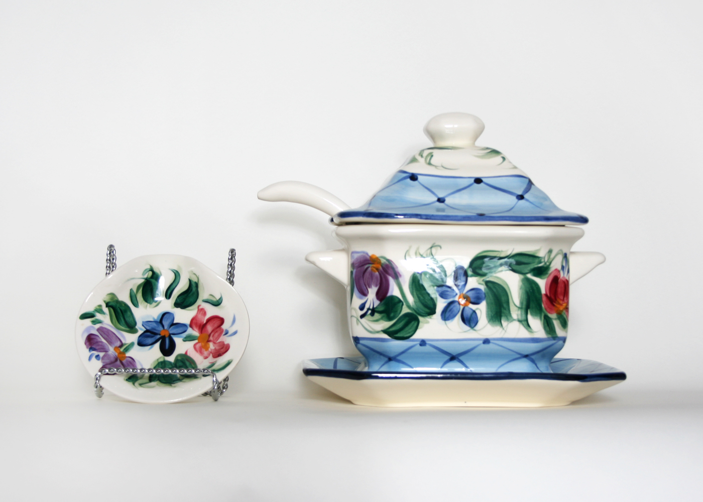 Gail Pittman Square Serving Dish and Spoon Set