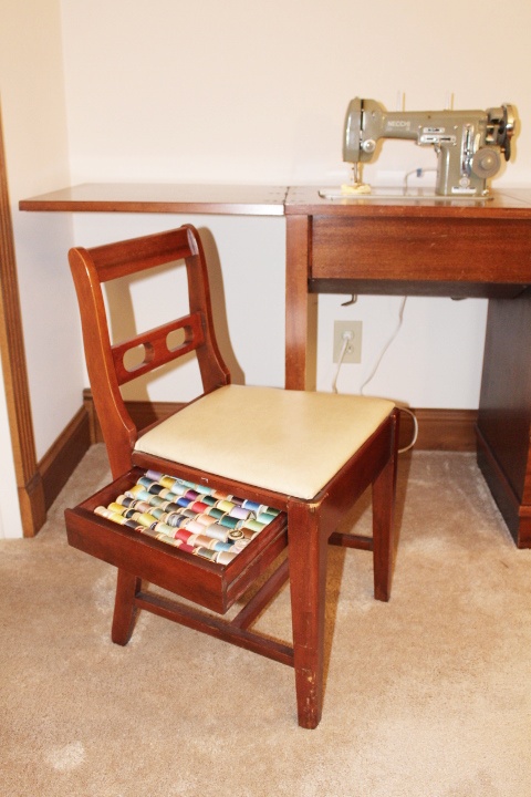 Necchi Cabinet Sewing Machine and Chair