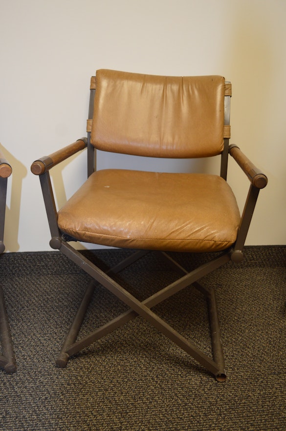 Mid-Century Modern Leather Directors Chairs