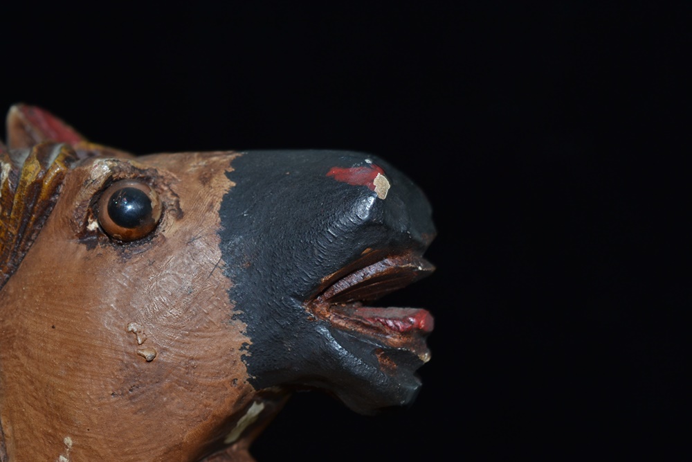 Reproduction Folk Art Miniature Wooden Horse Bicycle