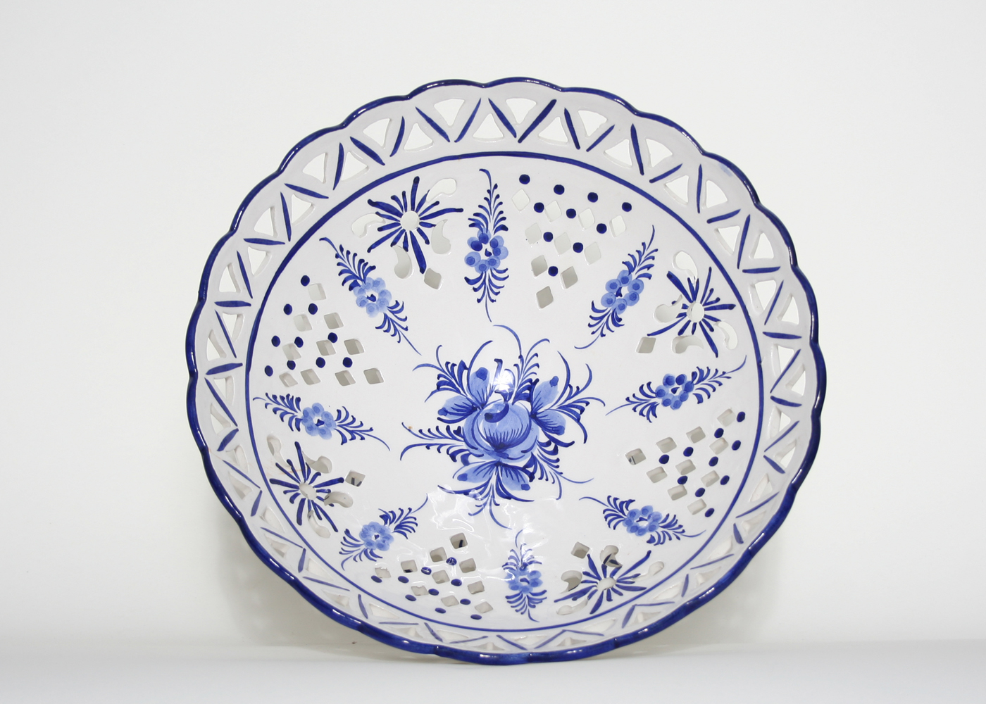 Hand-Painted Ceramic Portuguese Fruit Bowl