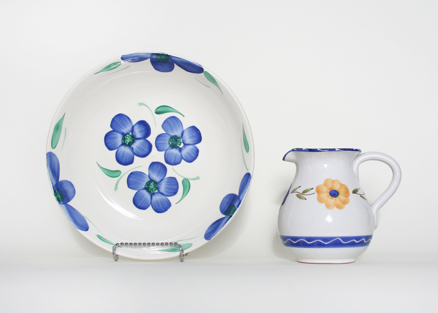 Floral Bowl and Pitcher