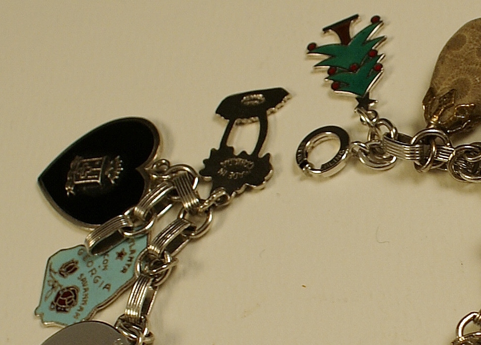 Interesting Vintage Sterling Charm Bracelet