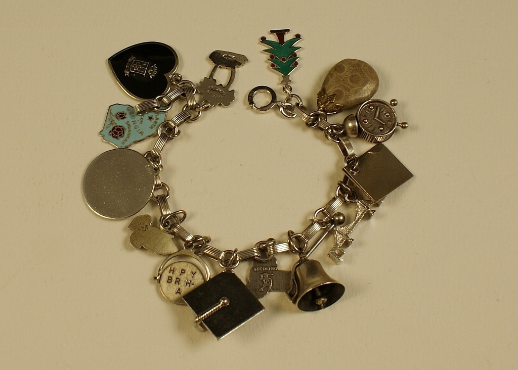 Interesting Vintage Sterling Charm Bracelet