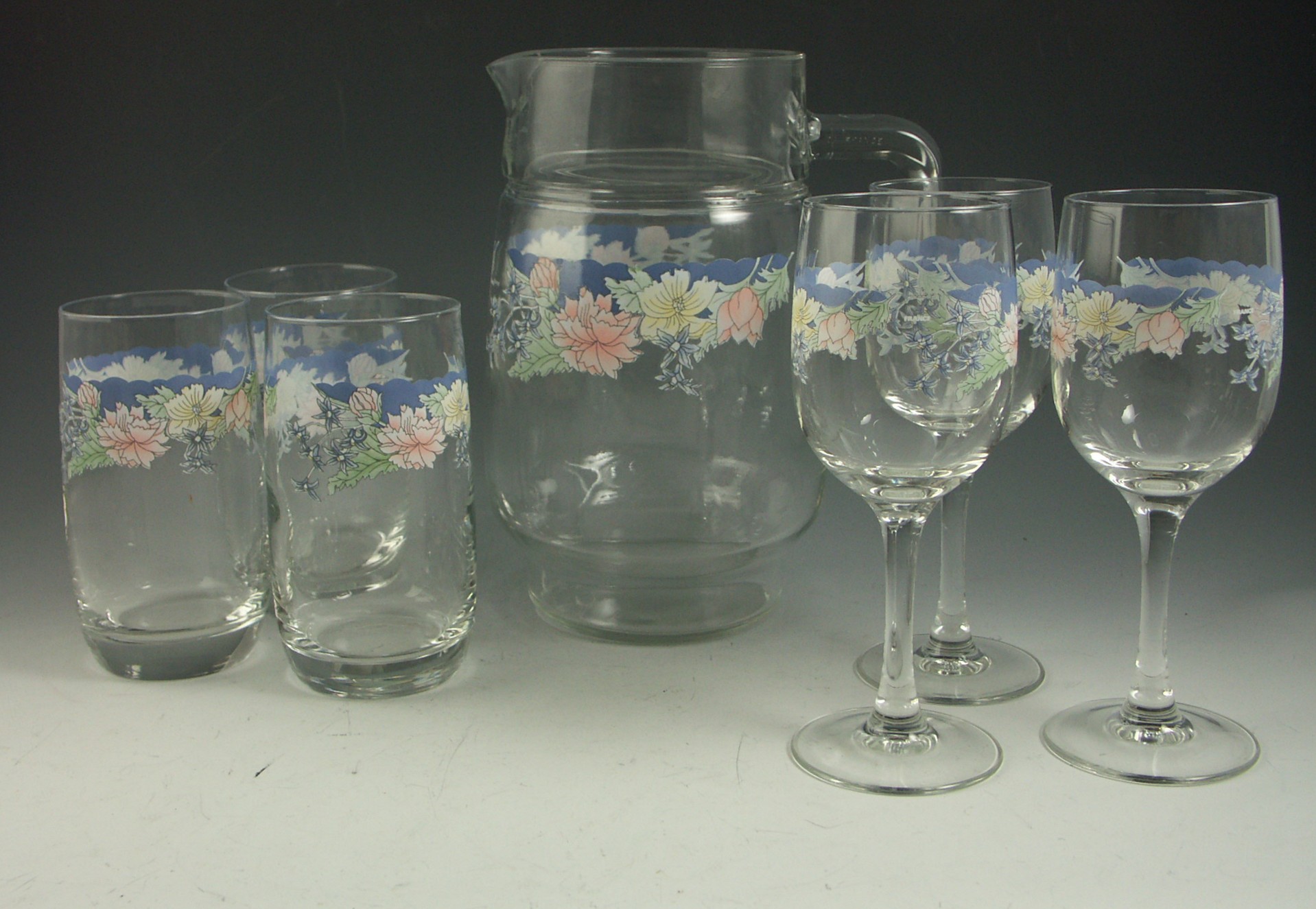 70 Piece Lot of Vintage Arcopal France Glass Dinnerware