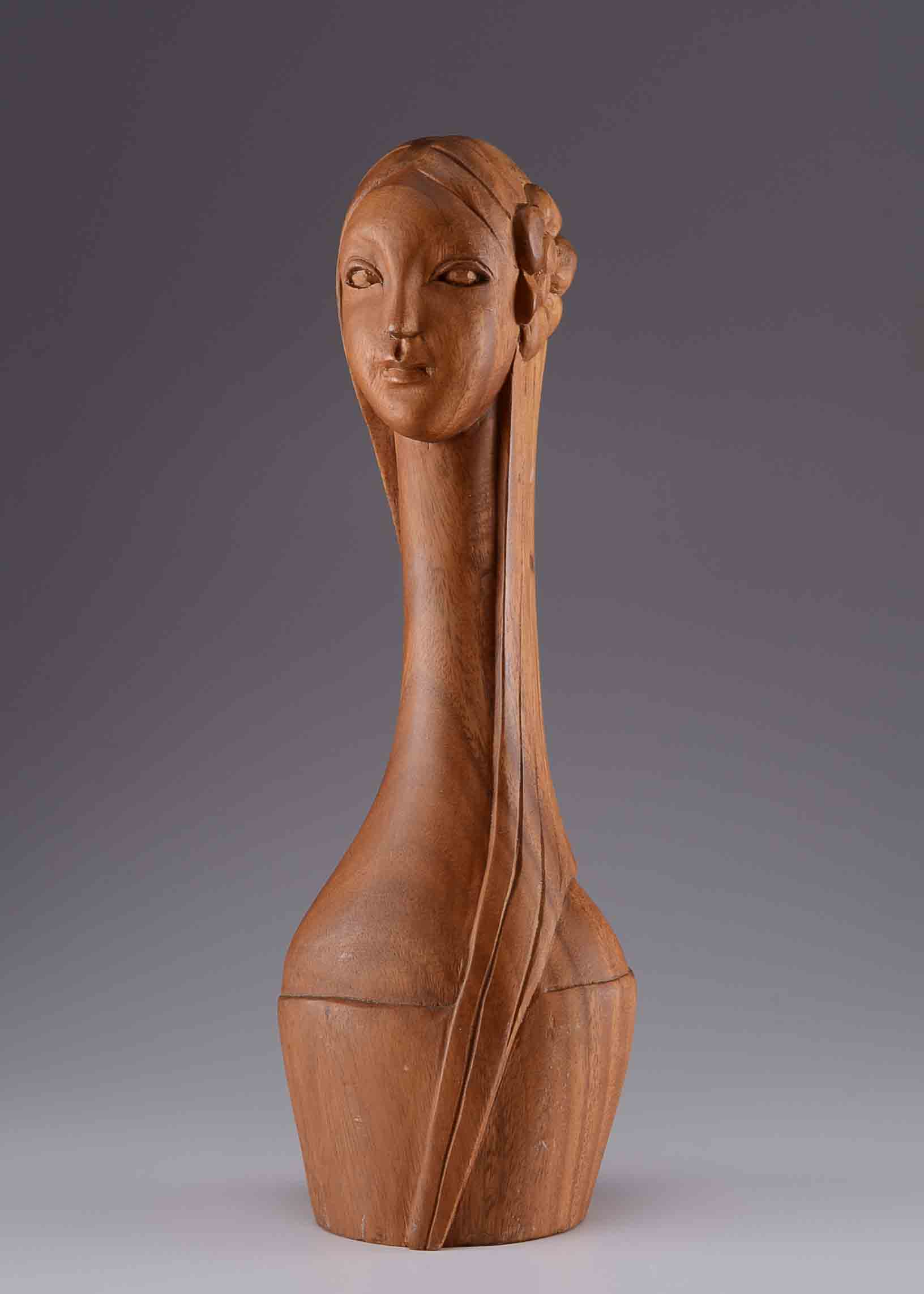 Lepanto Crafts Mid Century Modern Wood Carved Sculpture 