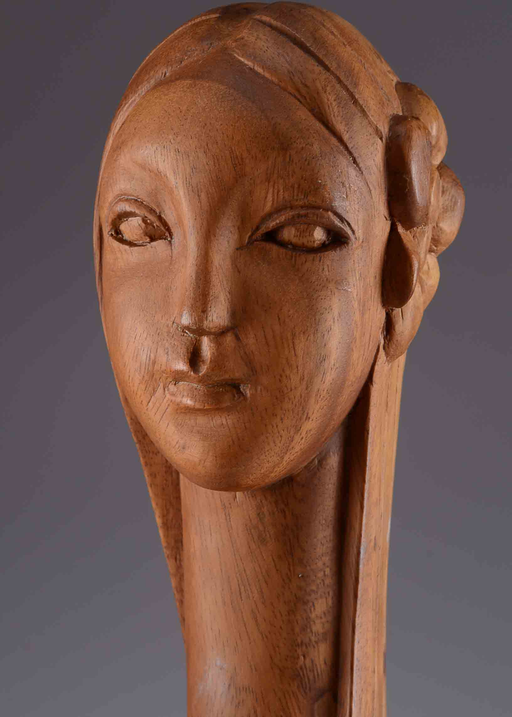 Lepanto Crafts Mid Century Modern Wood Carved Sculpture 