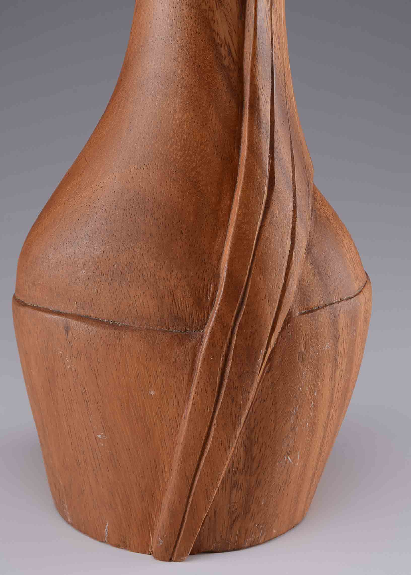 Lepanto Crafts Mid Century Modern Wood Carved Sculpture 