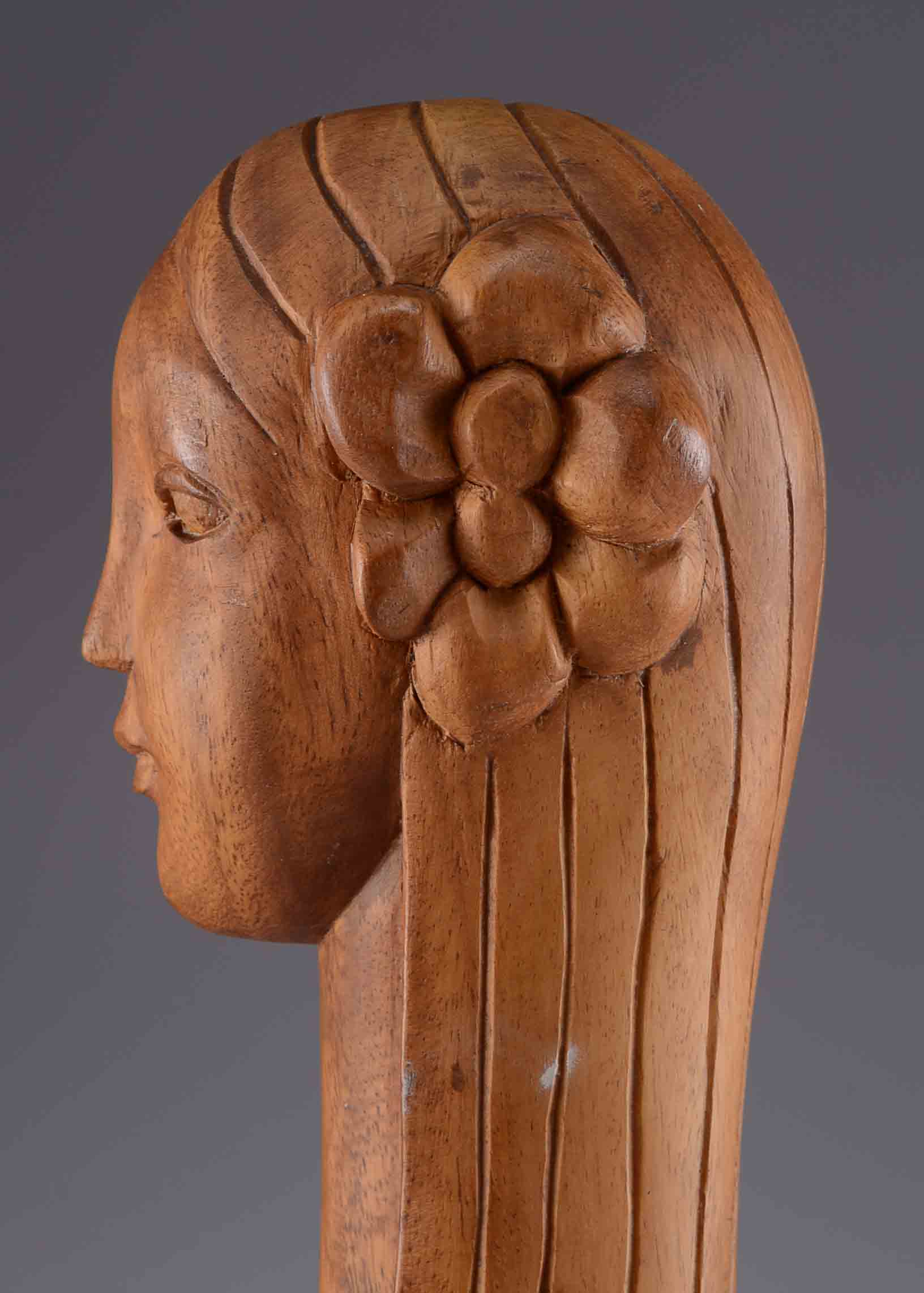 Lepanto Crafts Mid Century Modern Wood Carved Sculpture 