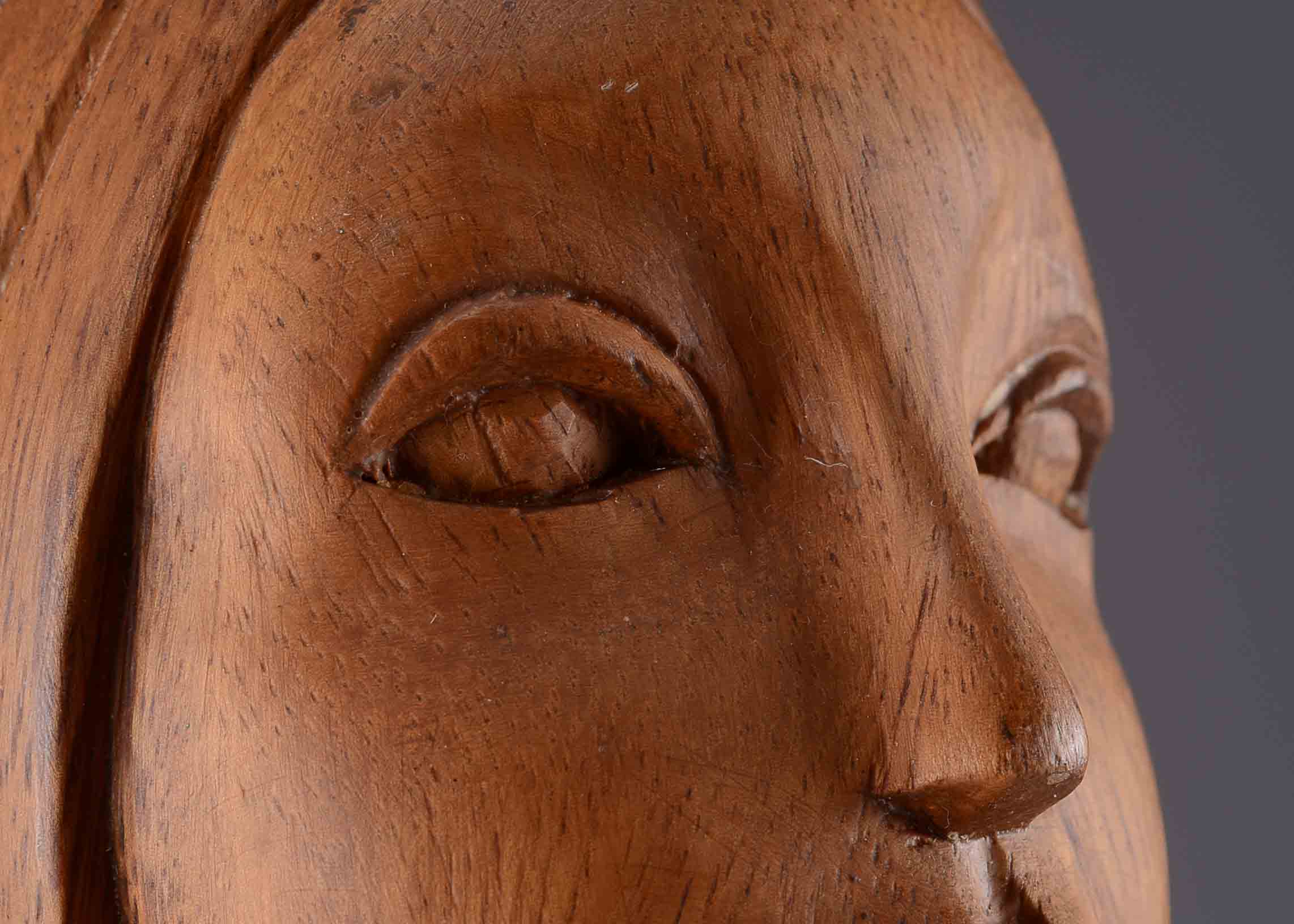 Lepanto Crafts Mid Century Modern Wood Carved Sculpture 