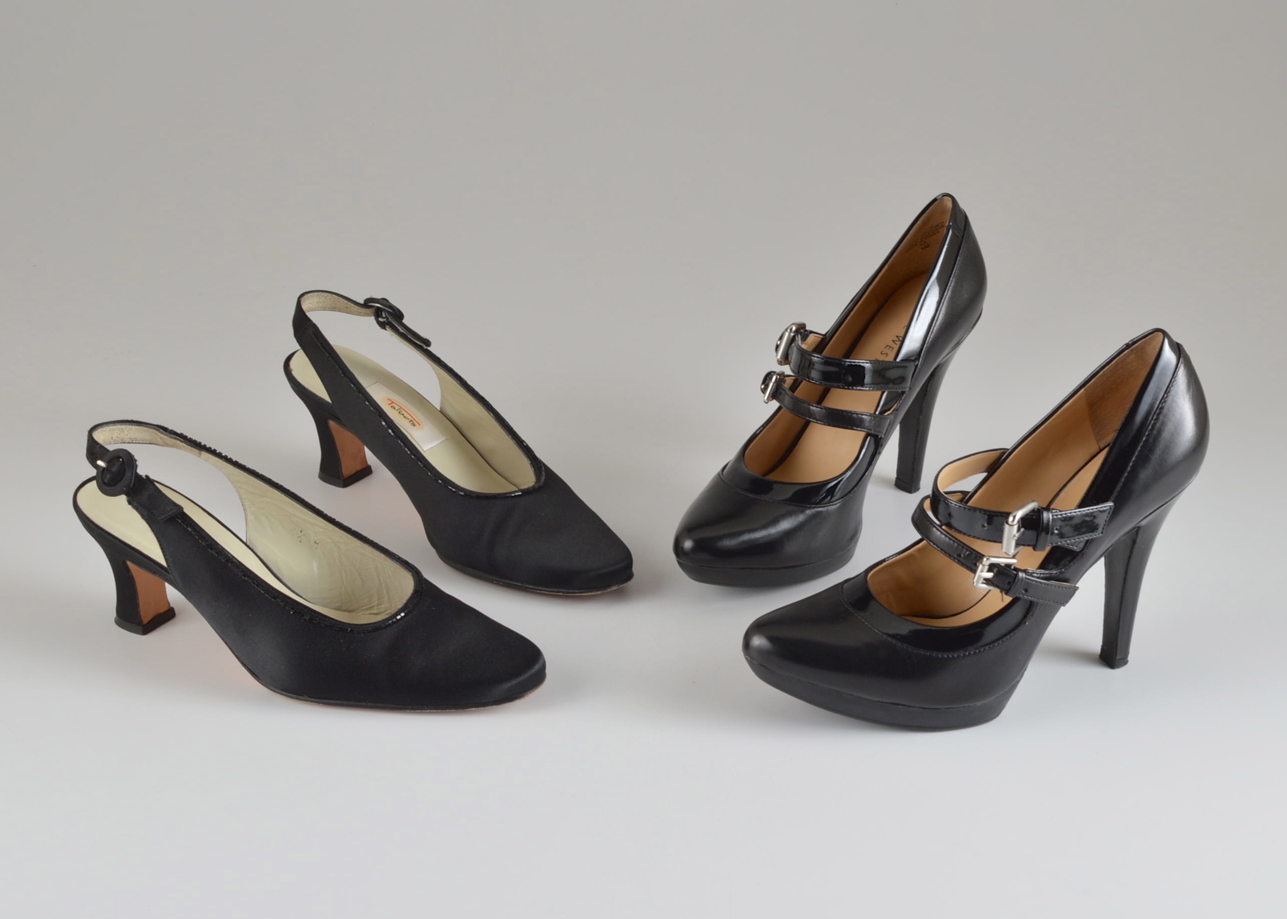 Two Pair of Black Shoes Including Talbots Sling Backs