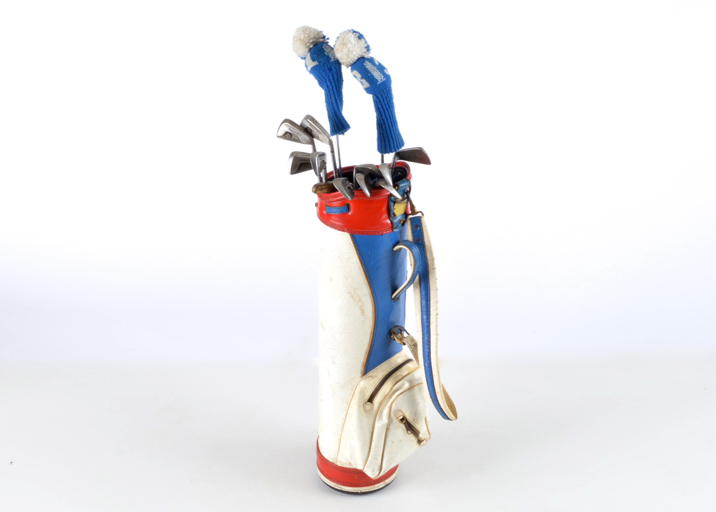 Vintage Leather Royal Golf Bag with Clubs