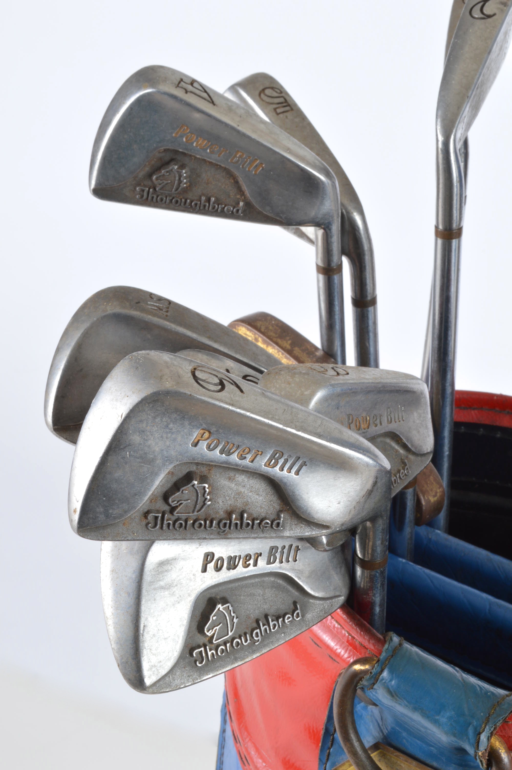 Vintage Leather Royal Golf Bag with Clubs