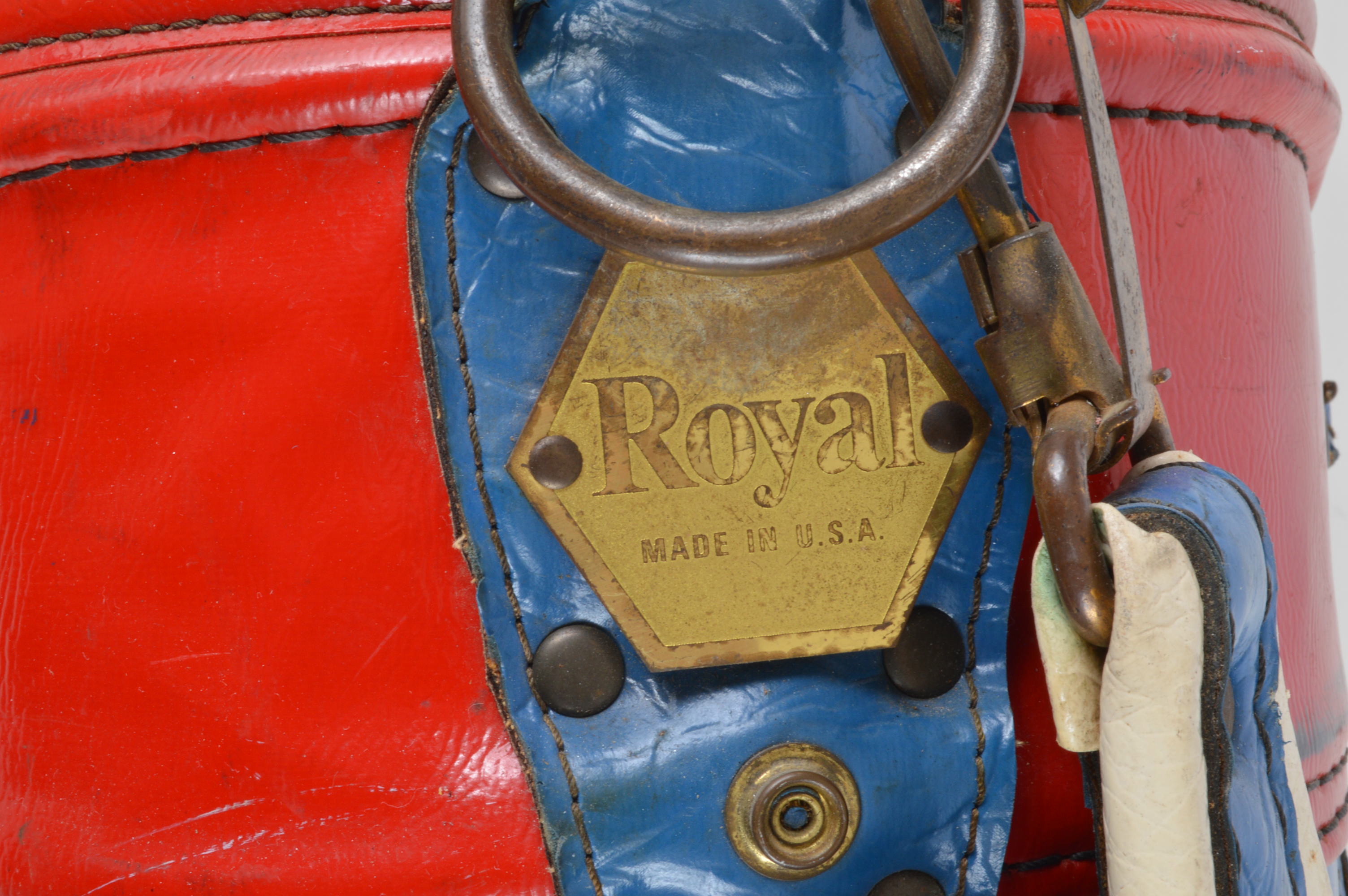 Vintage Leather Royal Golf Bag with Clubs