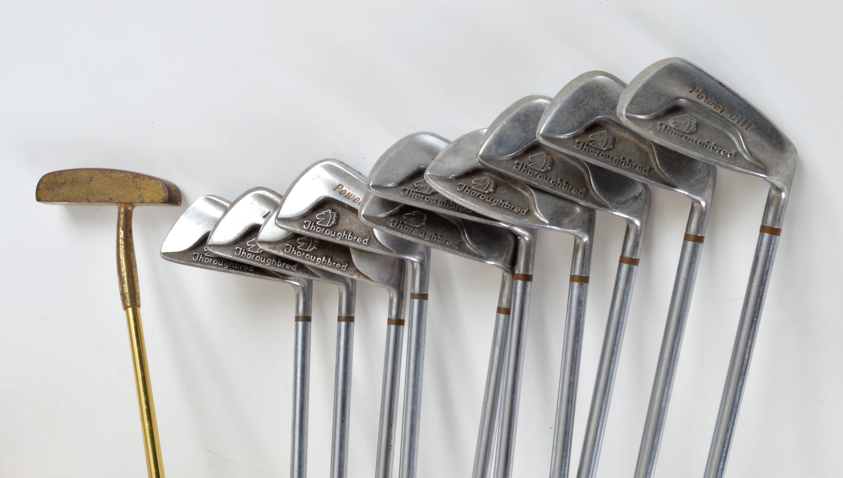 Vintage Leather Royal Golf Bag with Clubs