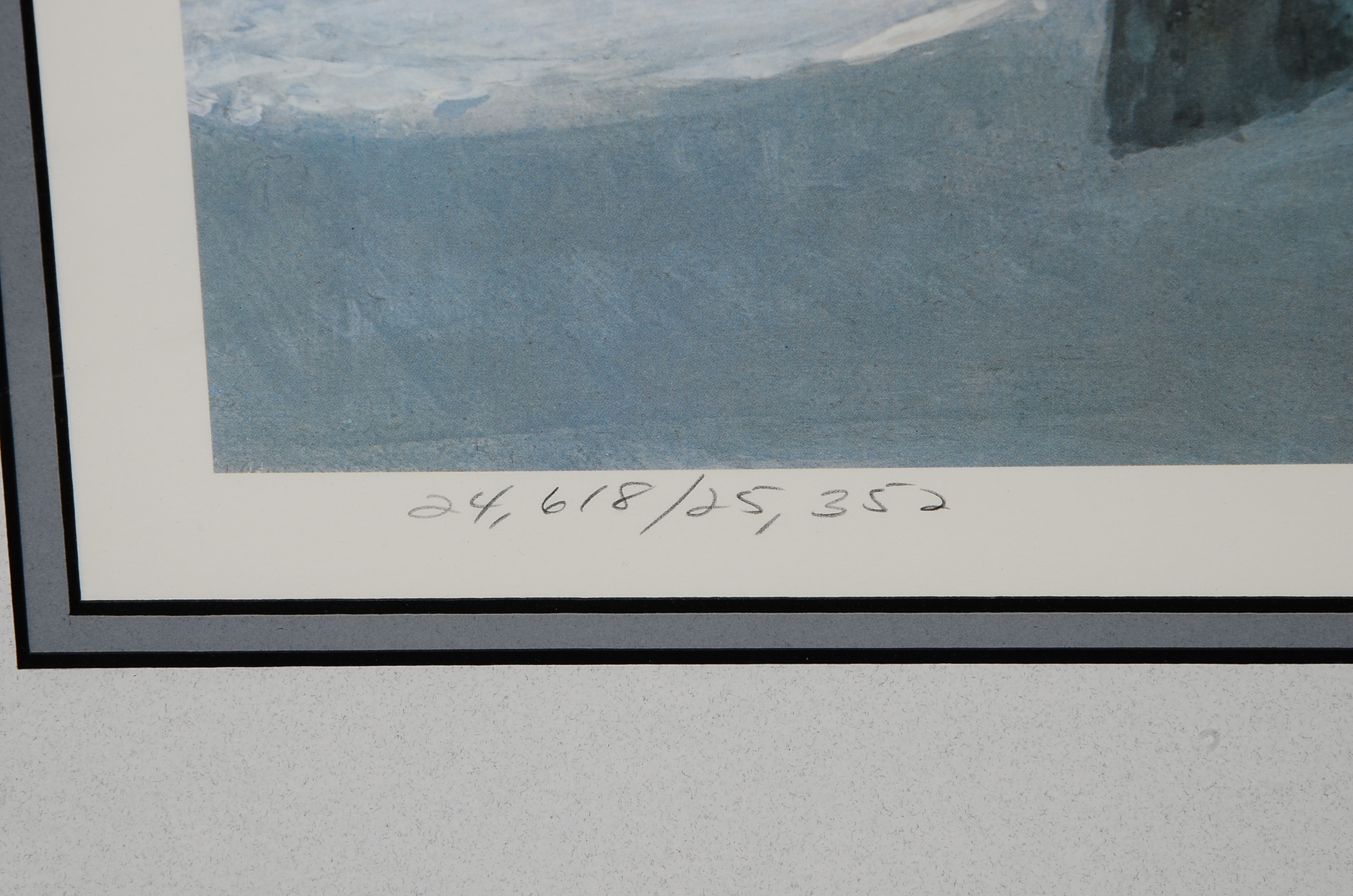 Signed Robert Bateman Framed "Midnight - Black Wolf" Print