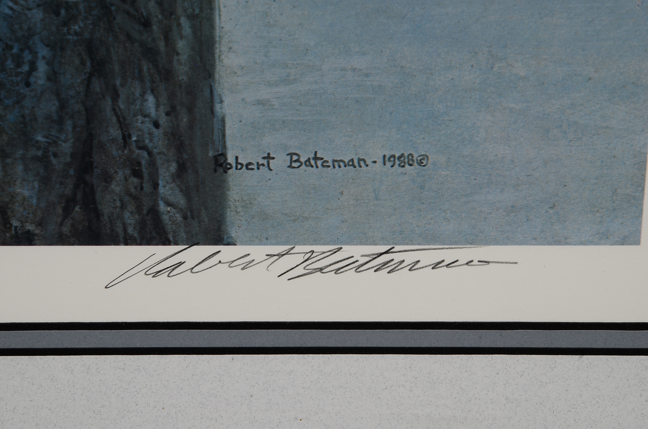 Signed Robert Bateman Framed "Midnight - Black Wolf" Print