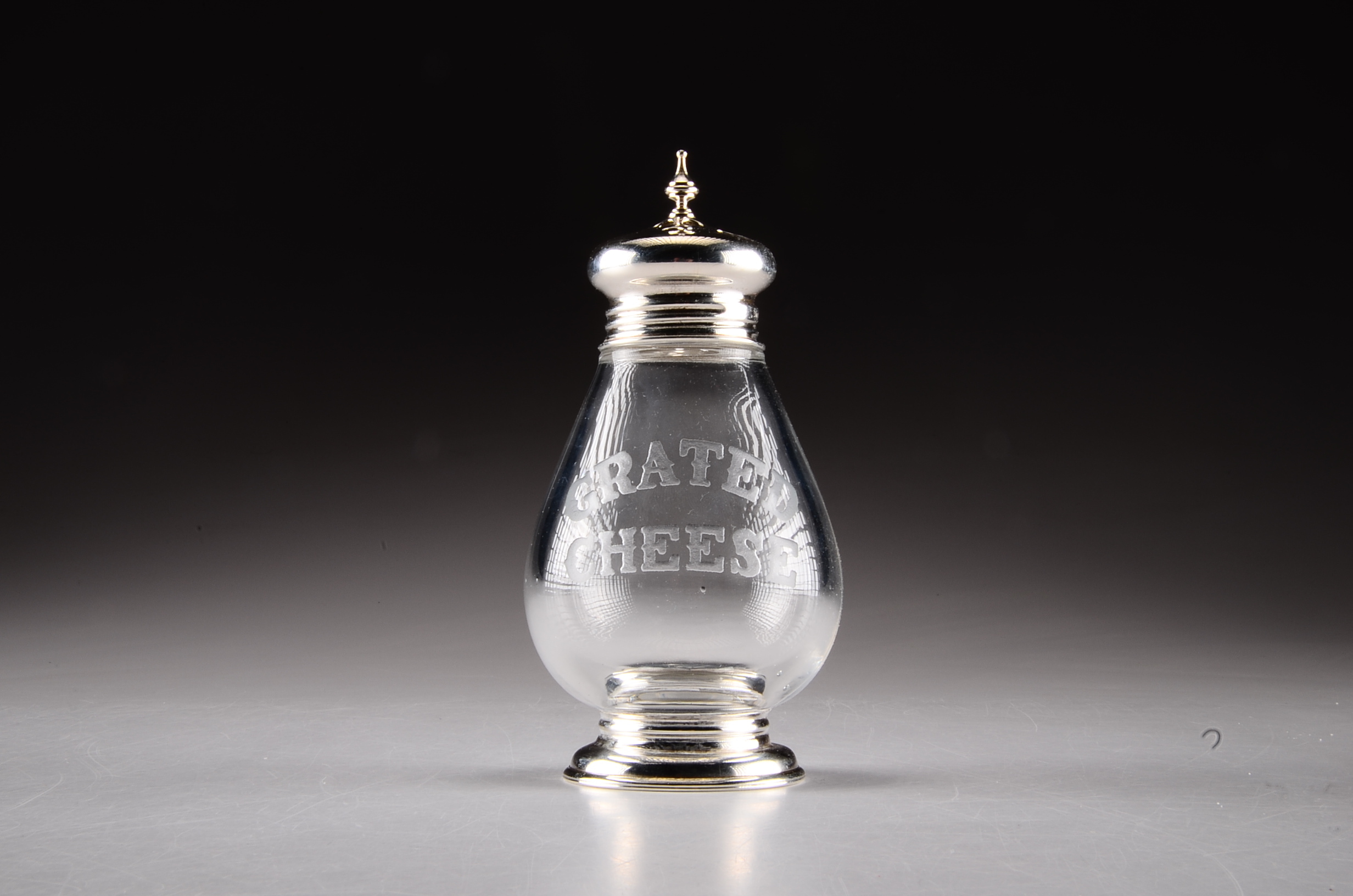 Vintage Condiment Bowl and Shaker with Sterling Silver Accents