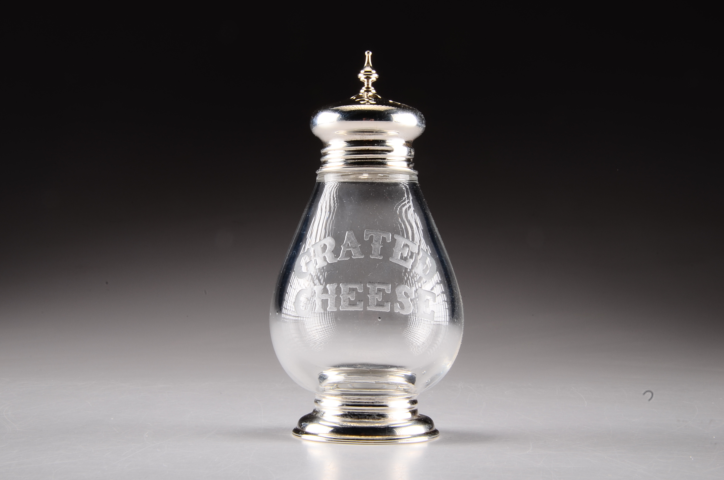 Vintage Condiment Bowl and Shaker with Sterling Silver Accents