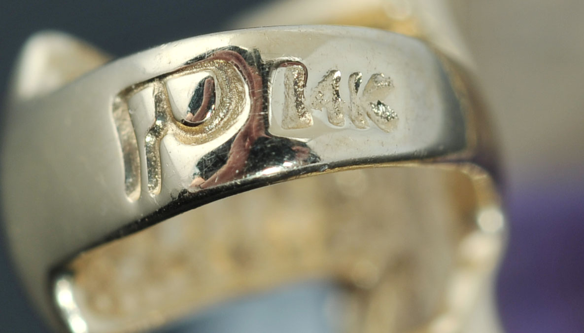 14 K Yellow Gold Ametrine, Amethyst and Crystal Pendant