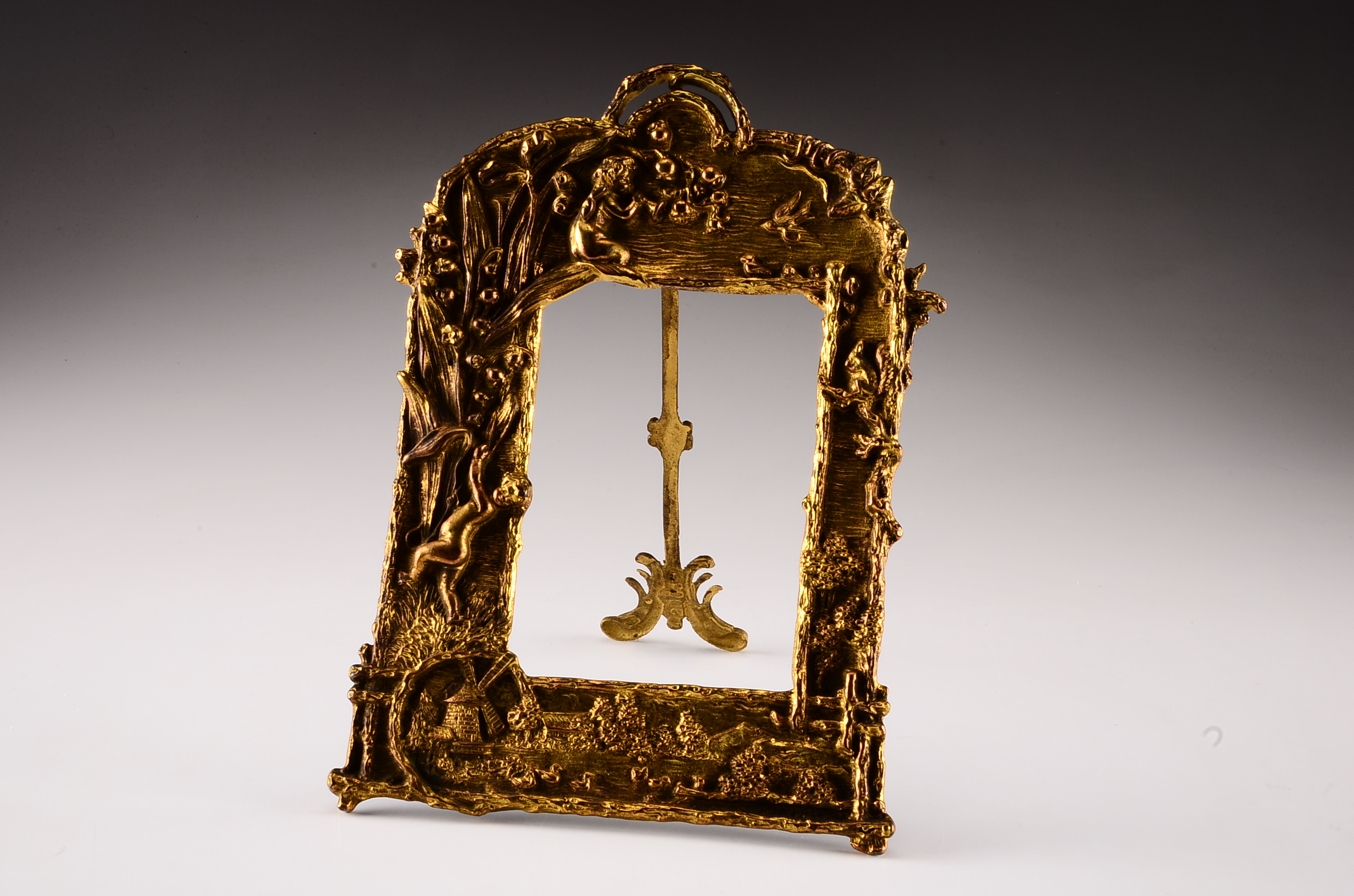 Victorian Cast Brass Photo Frame