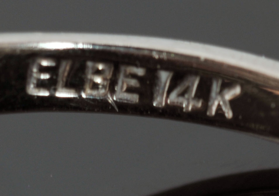 Vintage 14 K White Gold and Diamond Ring