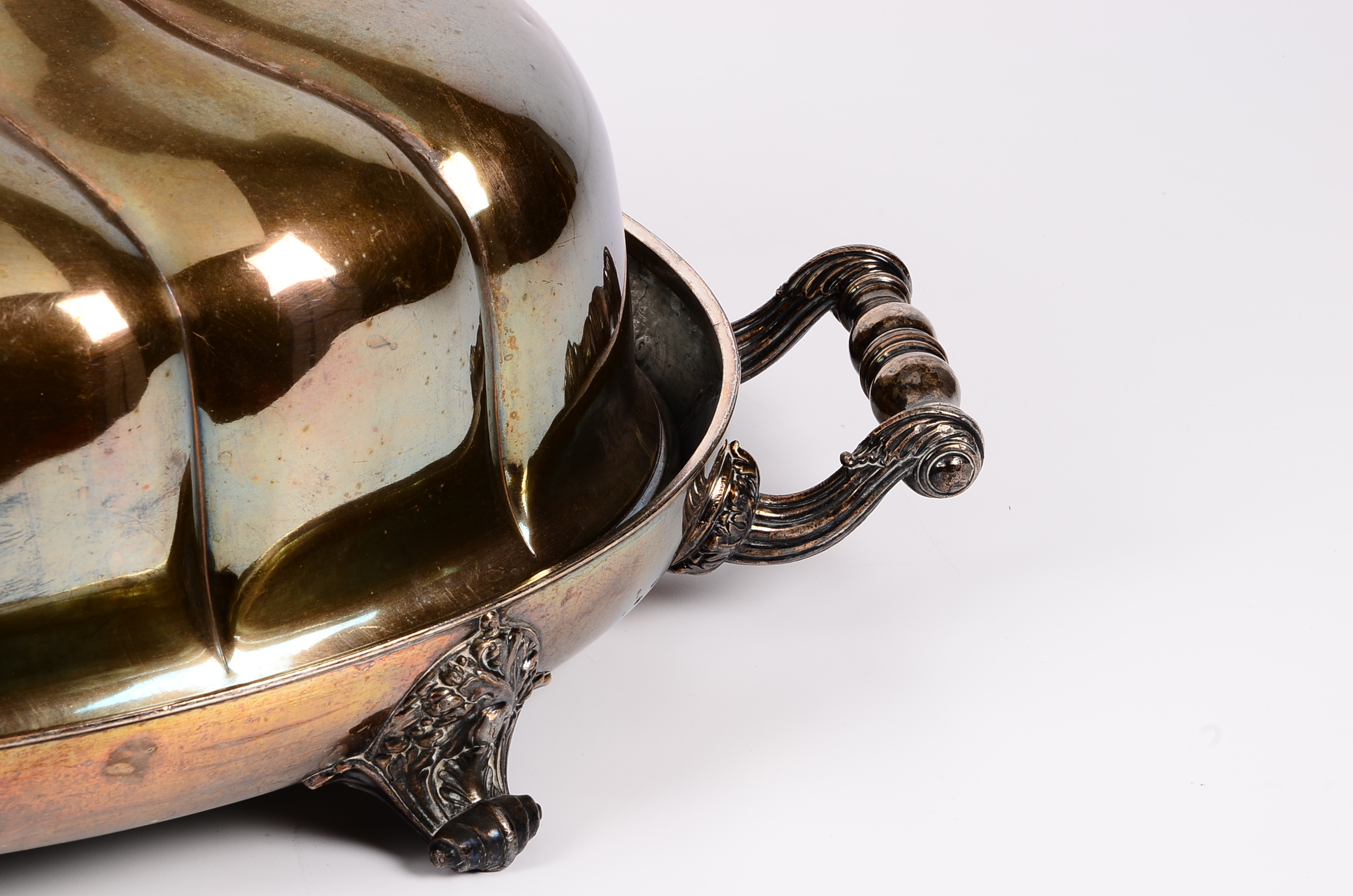 Unmatched Antique Silver Plate Meat Platter and Dome Cover