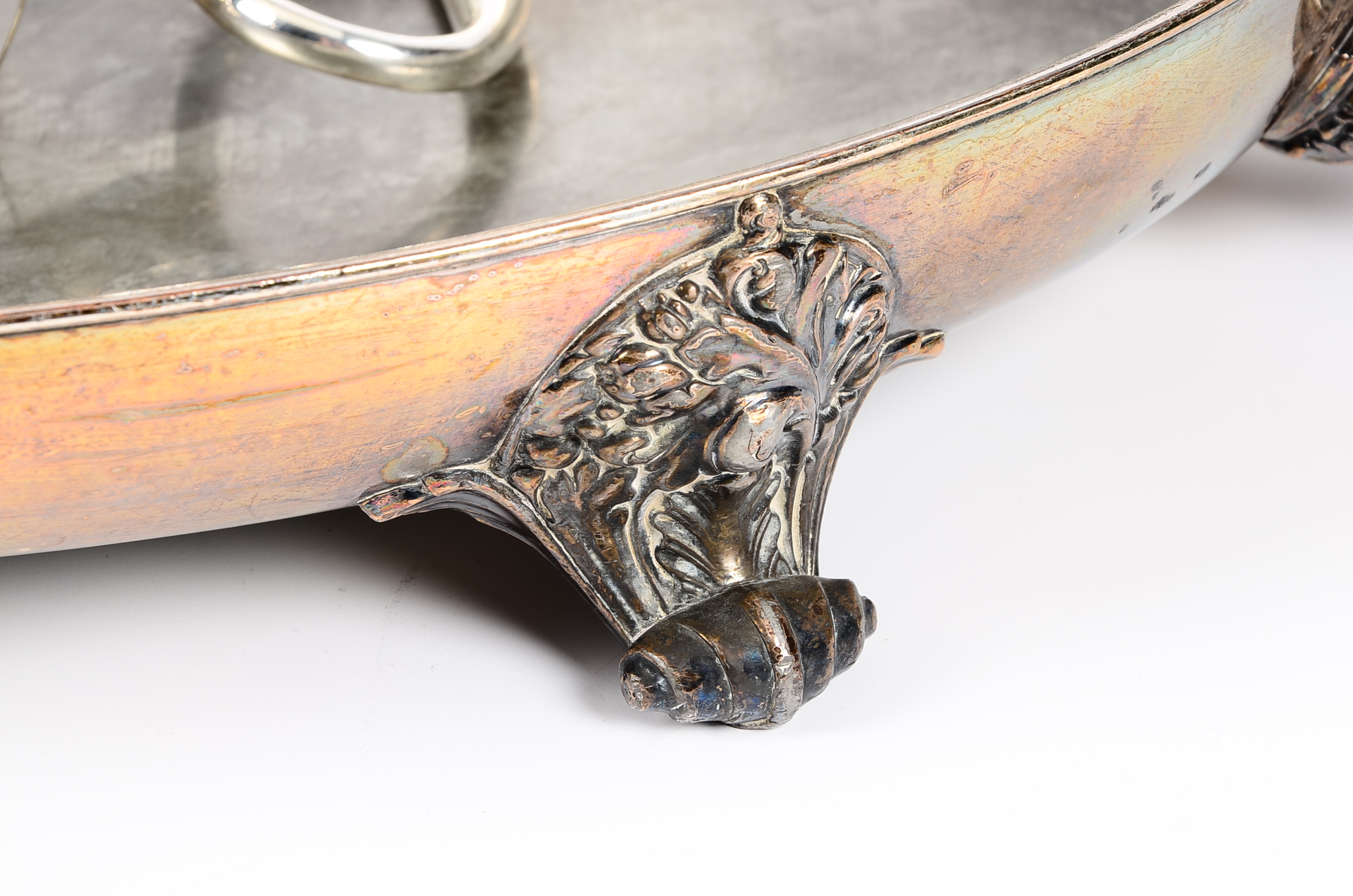 Unmatched Antique Silver Plate Meat Platter and Dome Cover