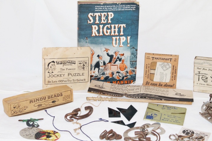 Circus Book 1950 and Vintage Magic Tricks and Metal Puzzles