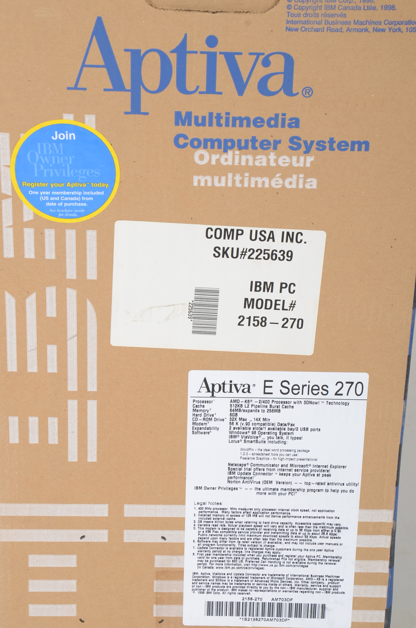 IBM Aptiva Multimedia Computer System, Monitor, Lemark Printer 