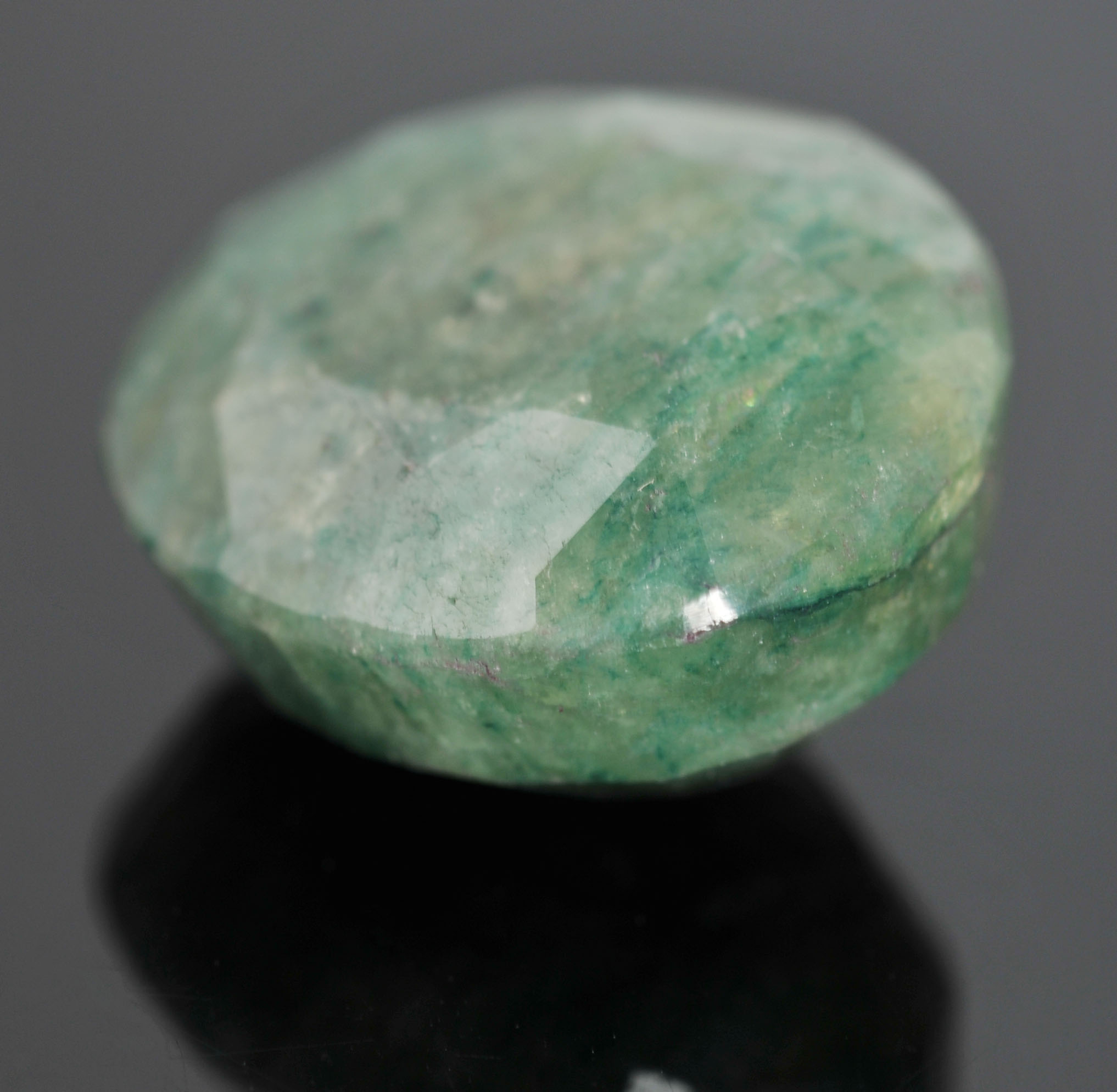 Loose 14.82 Carat Dark Green Oval Emerald Stone 