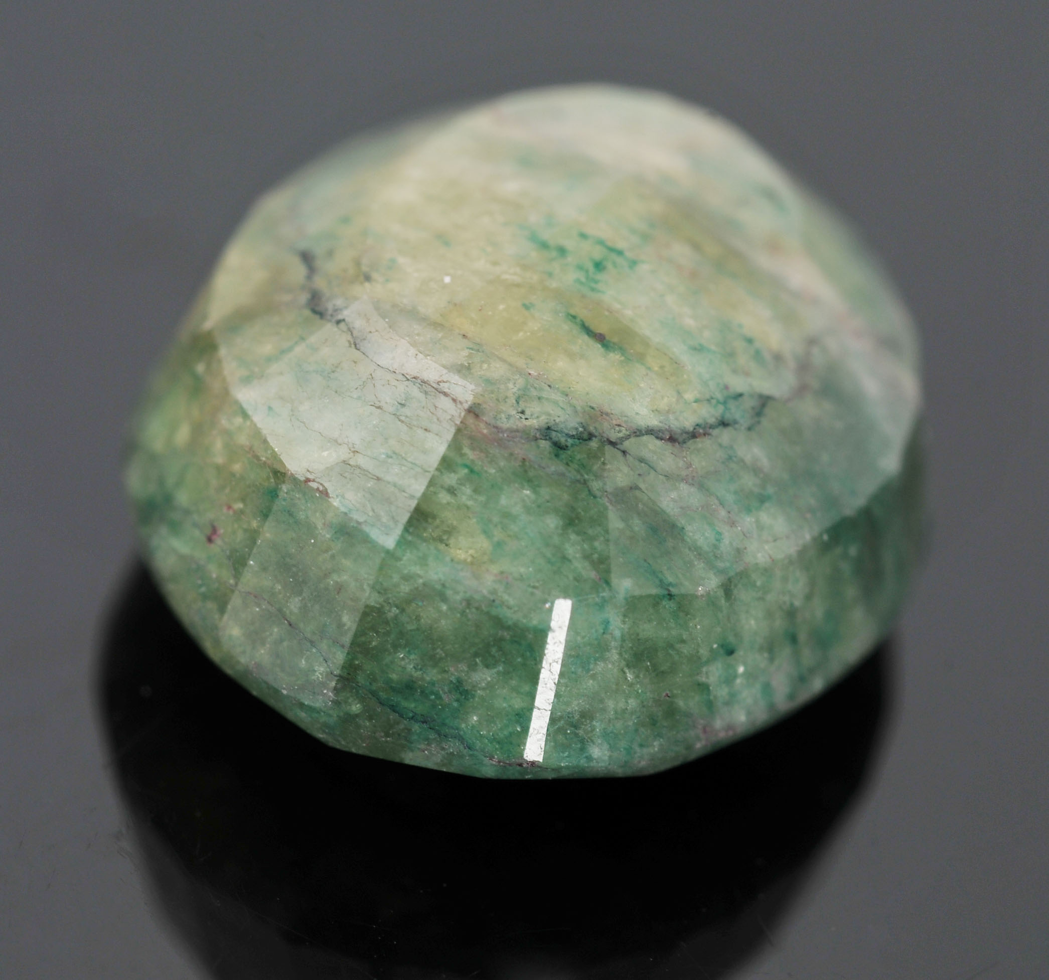 Loose 14.82 Carat Dark Green Oval Emerald Stone 