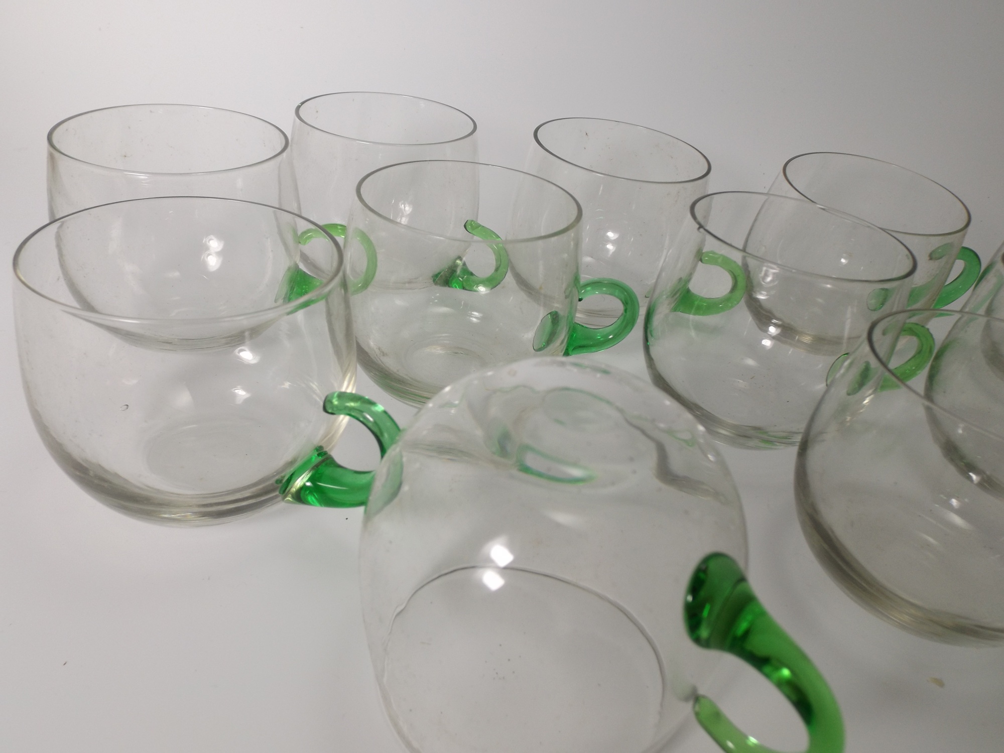 Vintage Swedish Nordiska Punch Cups with Green Handles