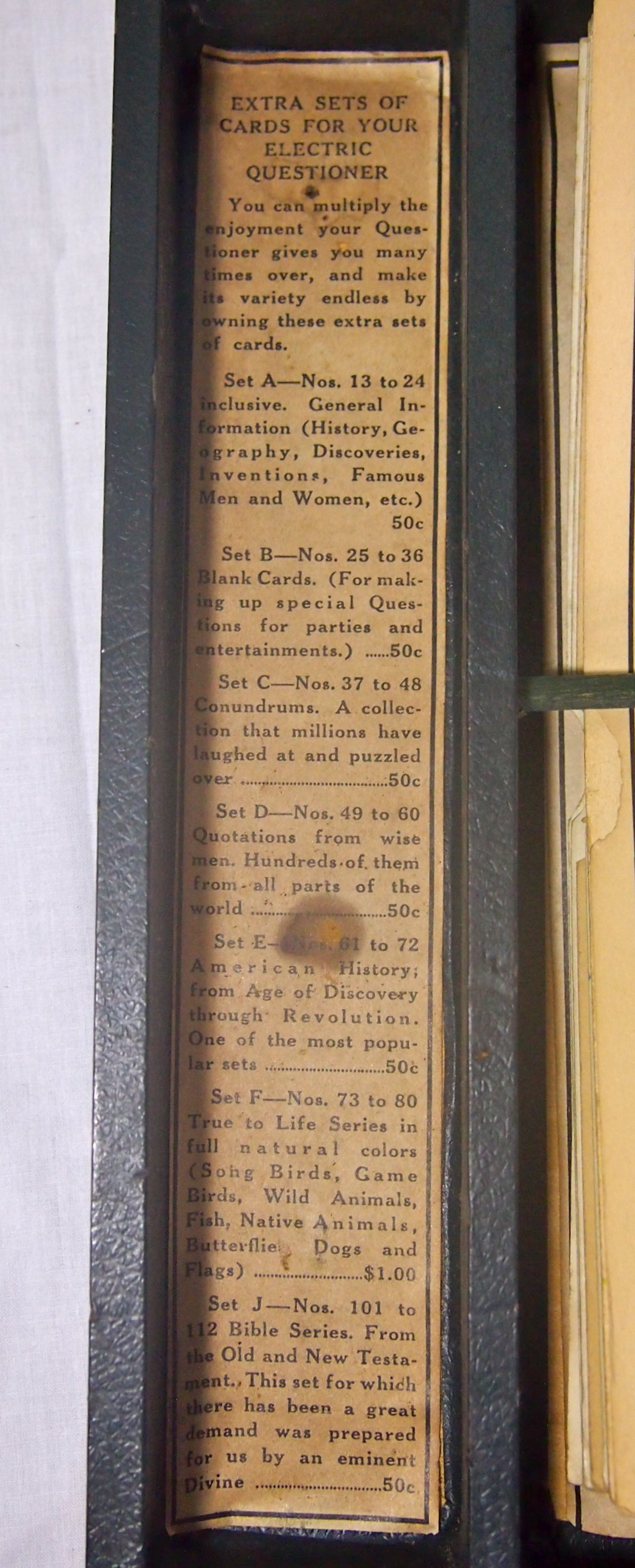 Knapp Electric Questioner Game