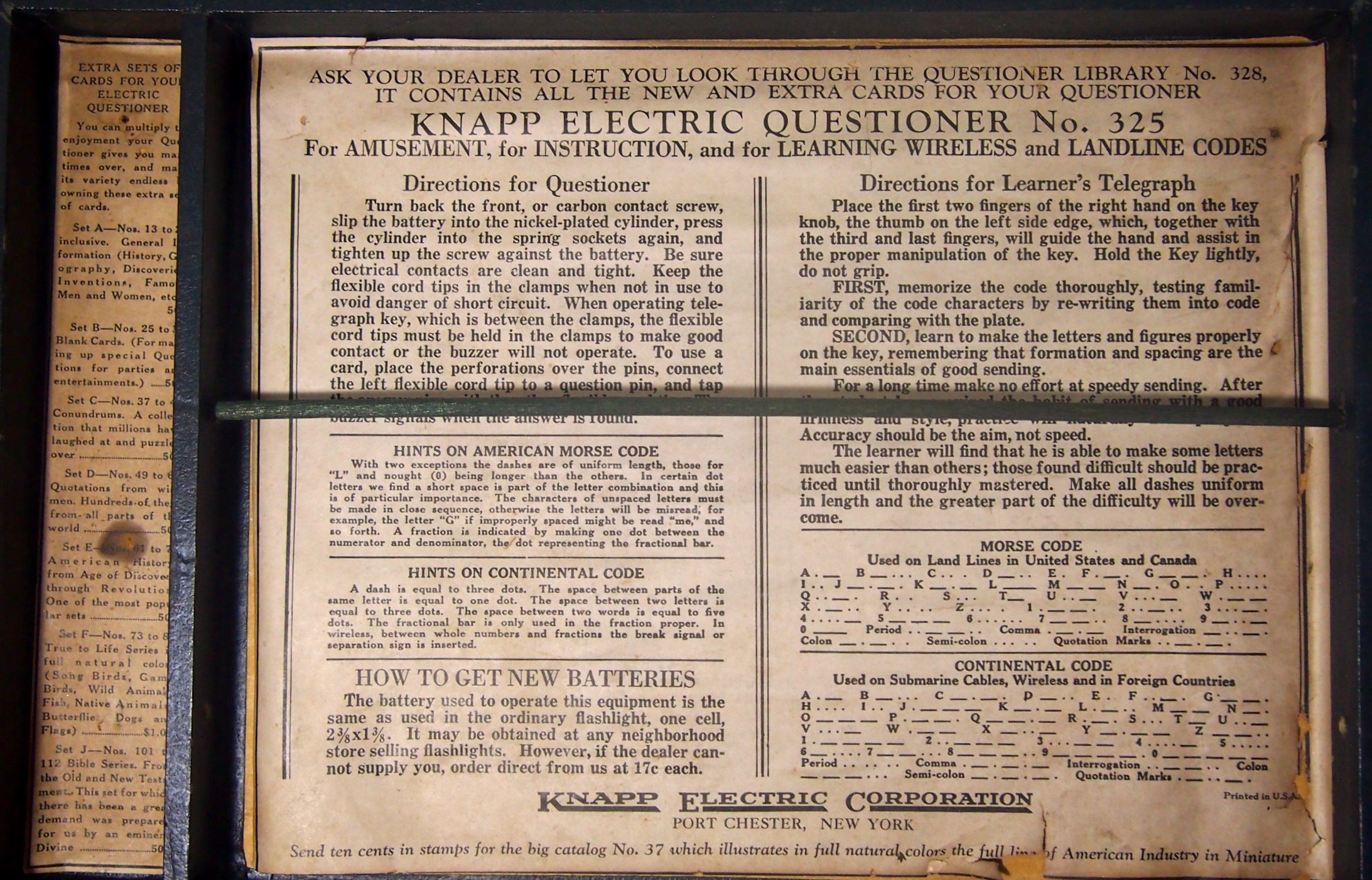 Knapp Electric Questioner Game