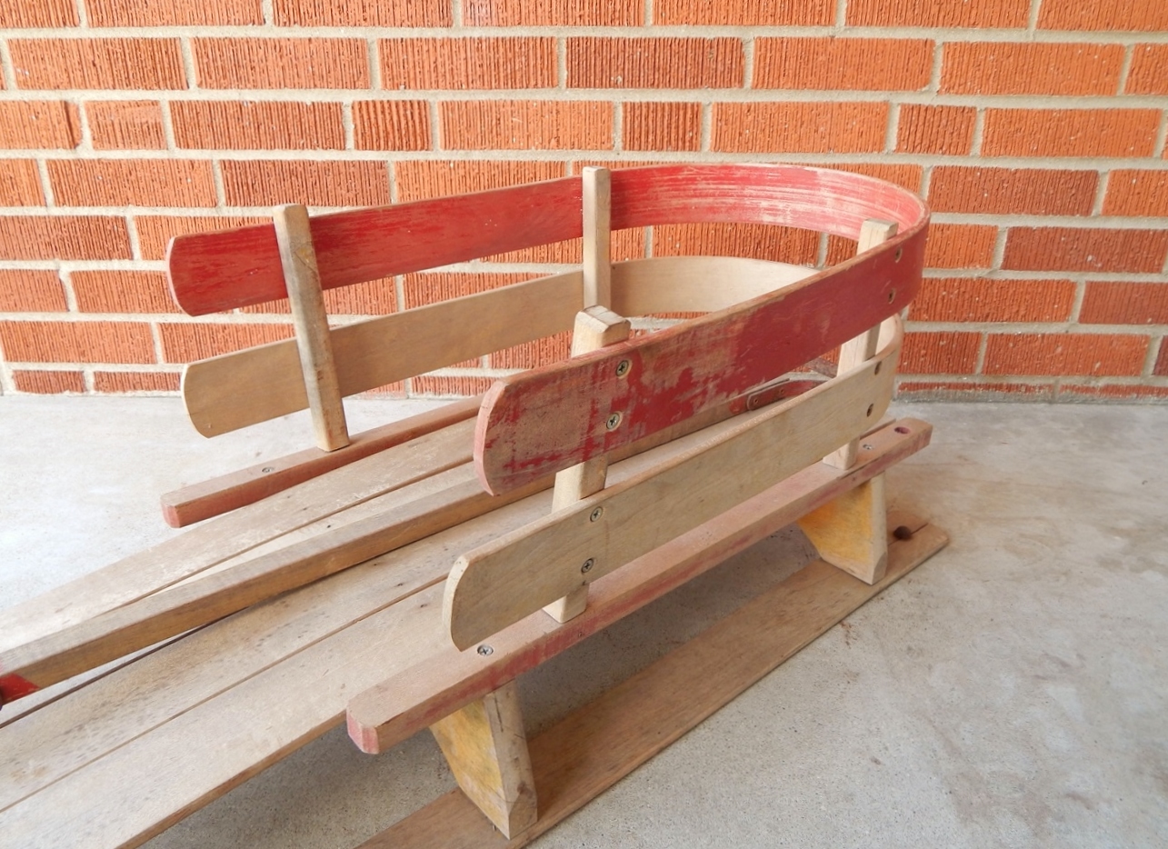 Antique Wooden Baby Sled