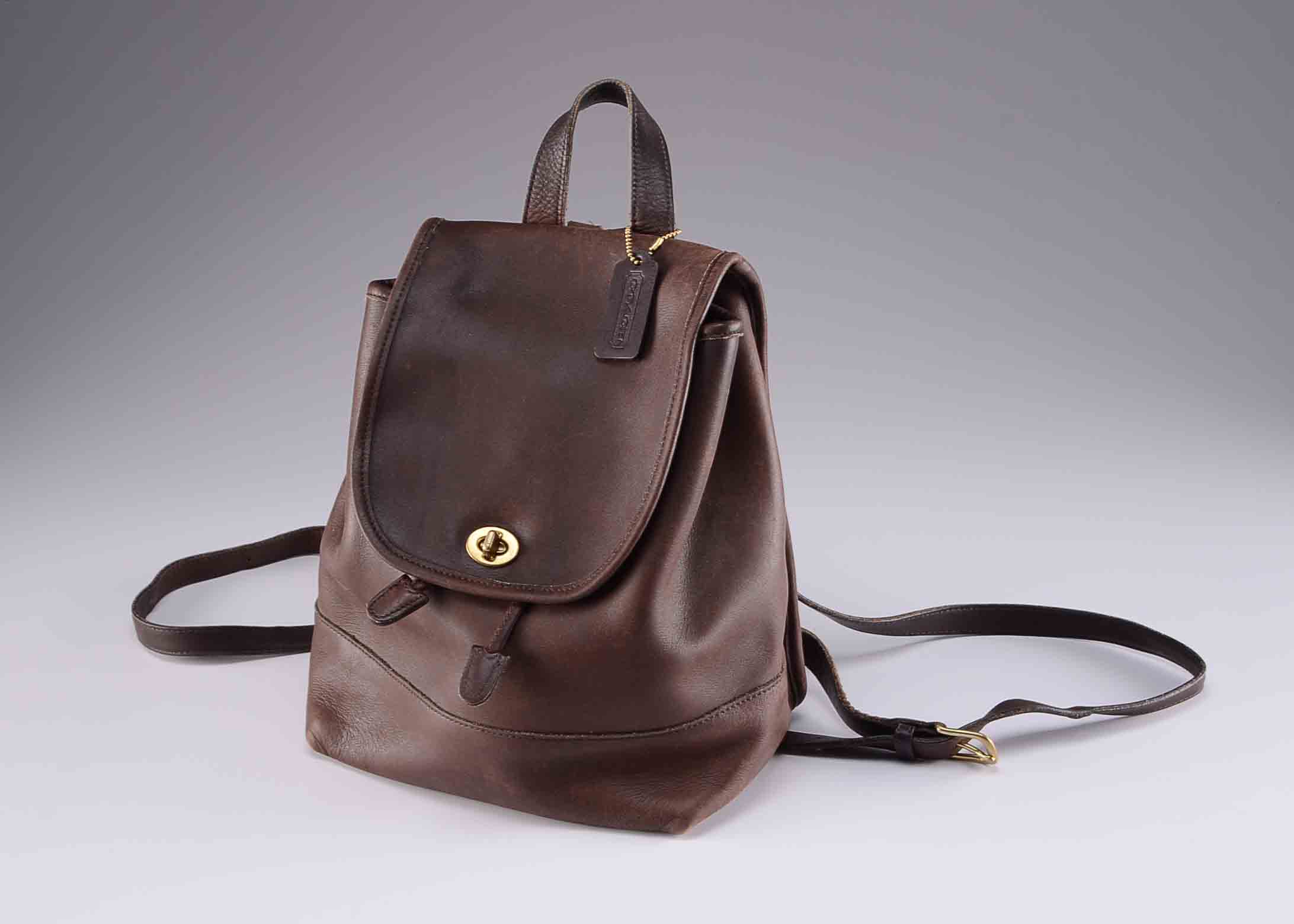 Coach Dark Brown Leather Backpack