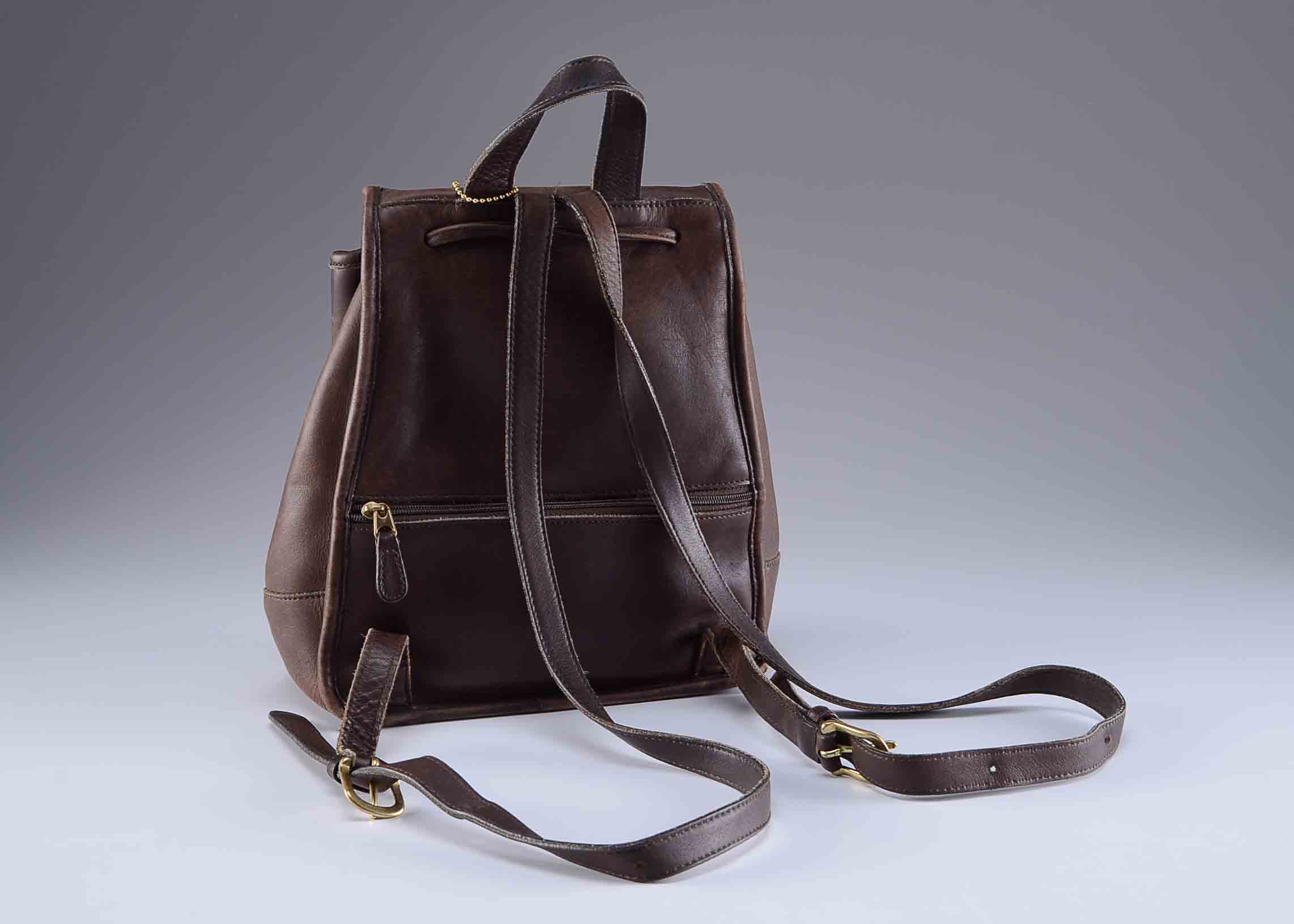 Coach Dark Brown Leather Backpack