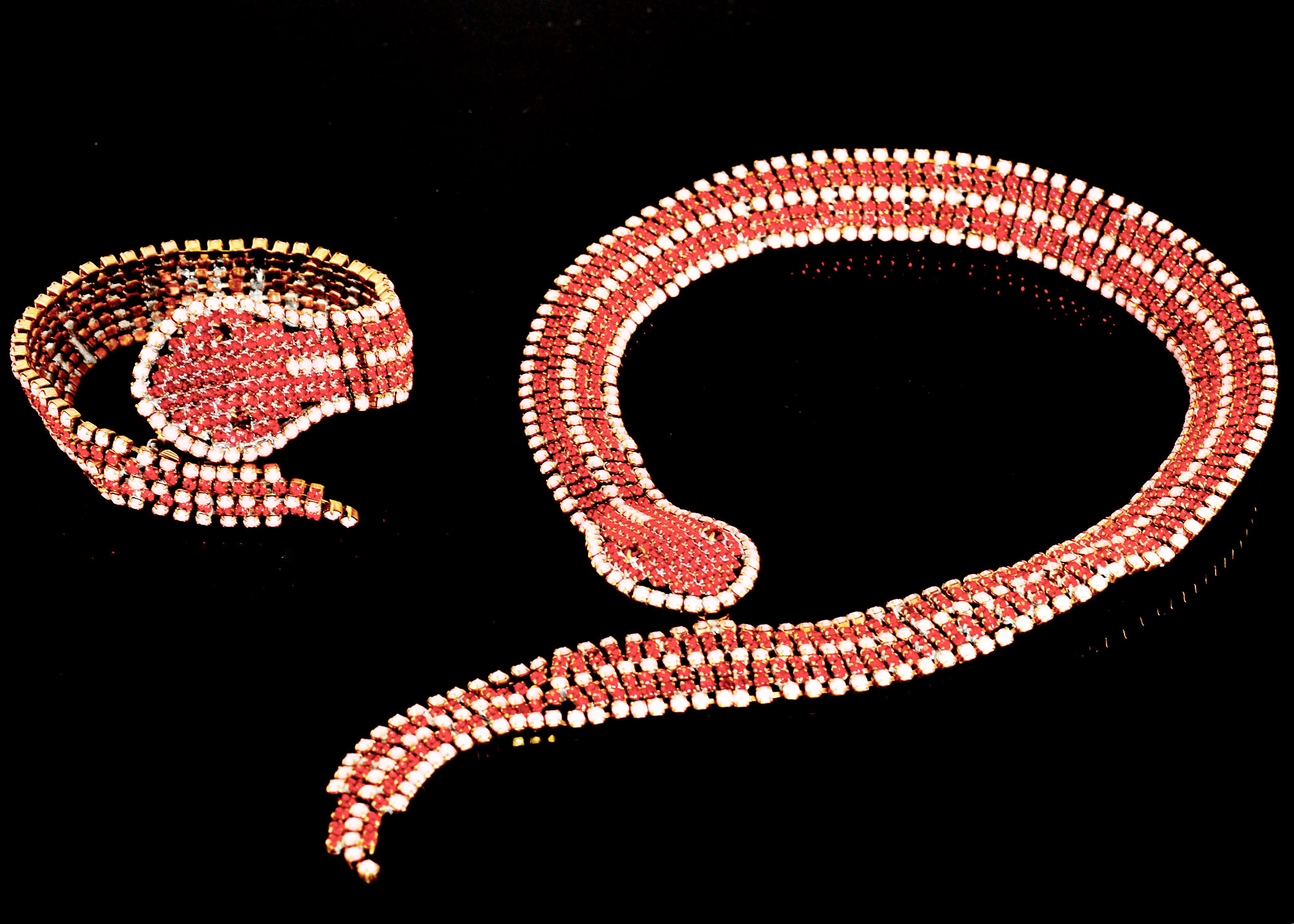 Vintage Czechoslovakian Crystal Snake Choker and Bracelet