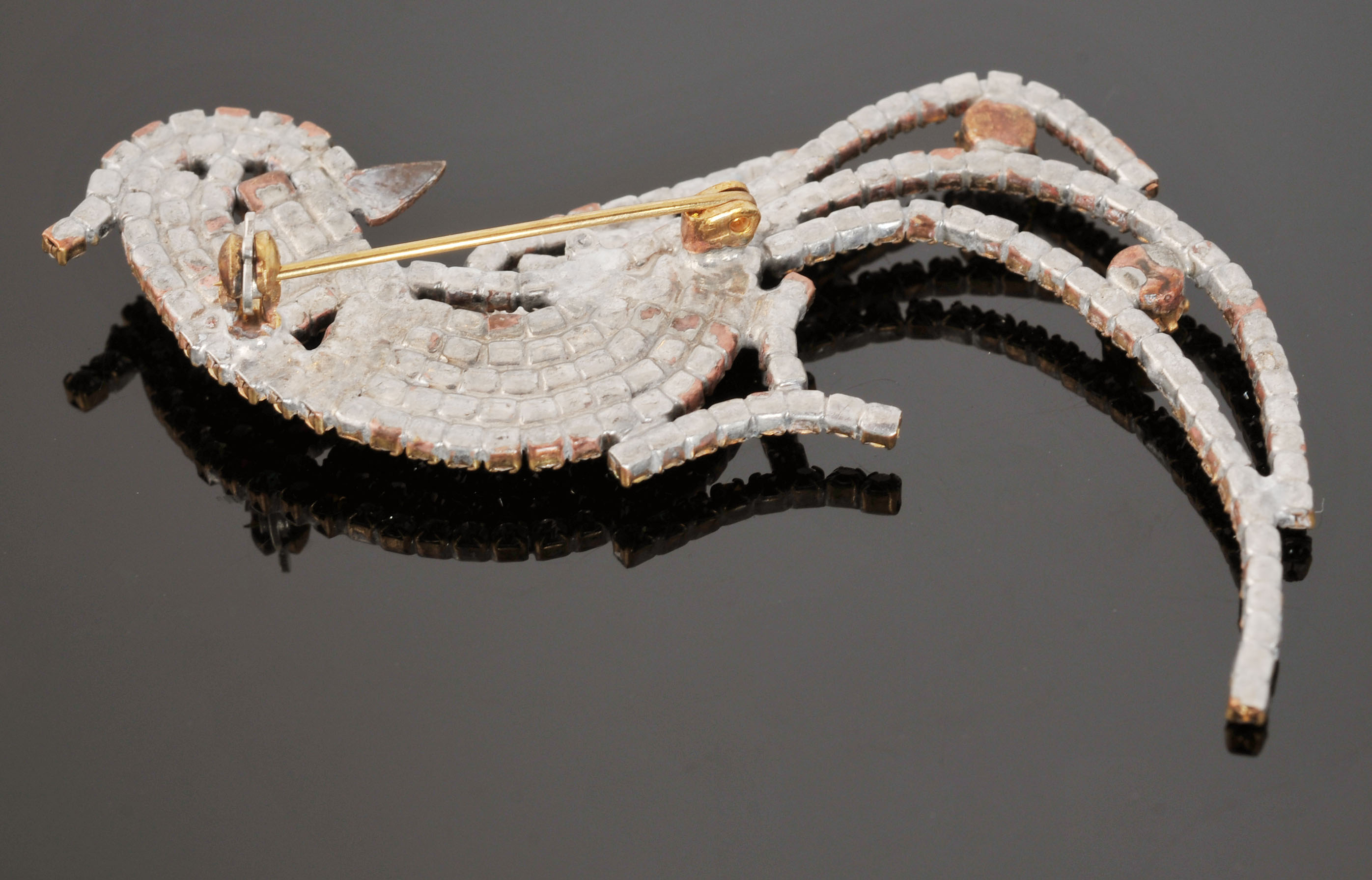 Early 20th Century Czechoslovakian Crystal Cockatoo Pin