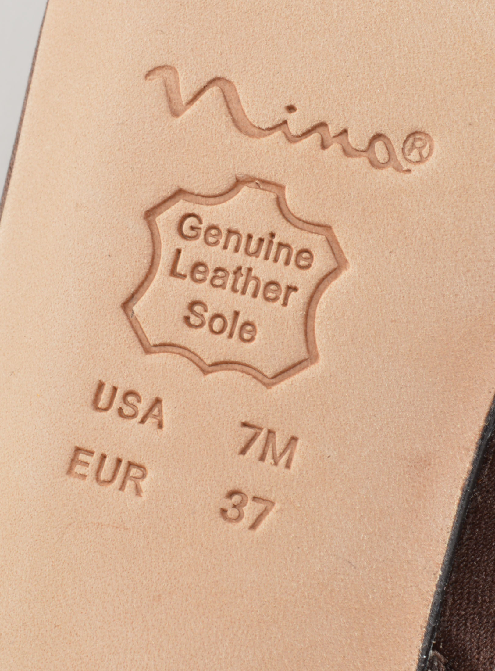 Nina Deep Brown Open Toe Sling Backs with Crystal Rhinestones