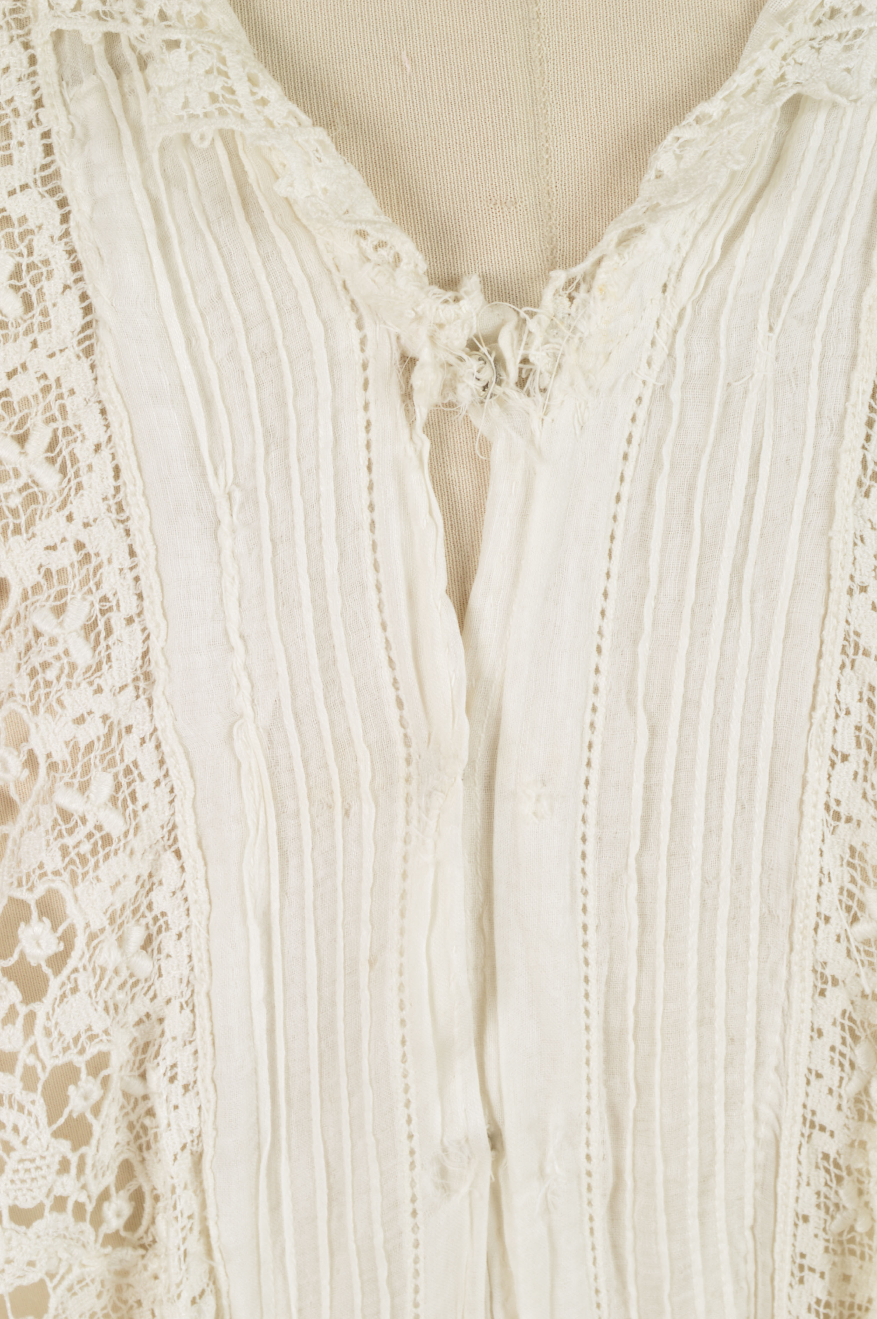 Early 20th Century Edwardian White Cotton Dress