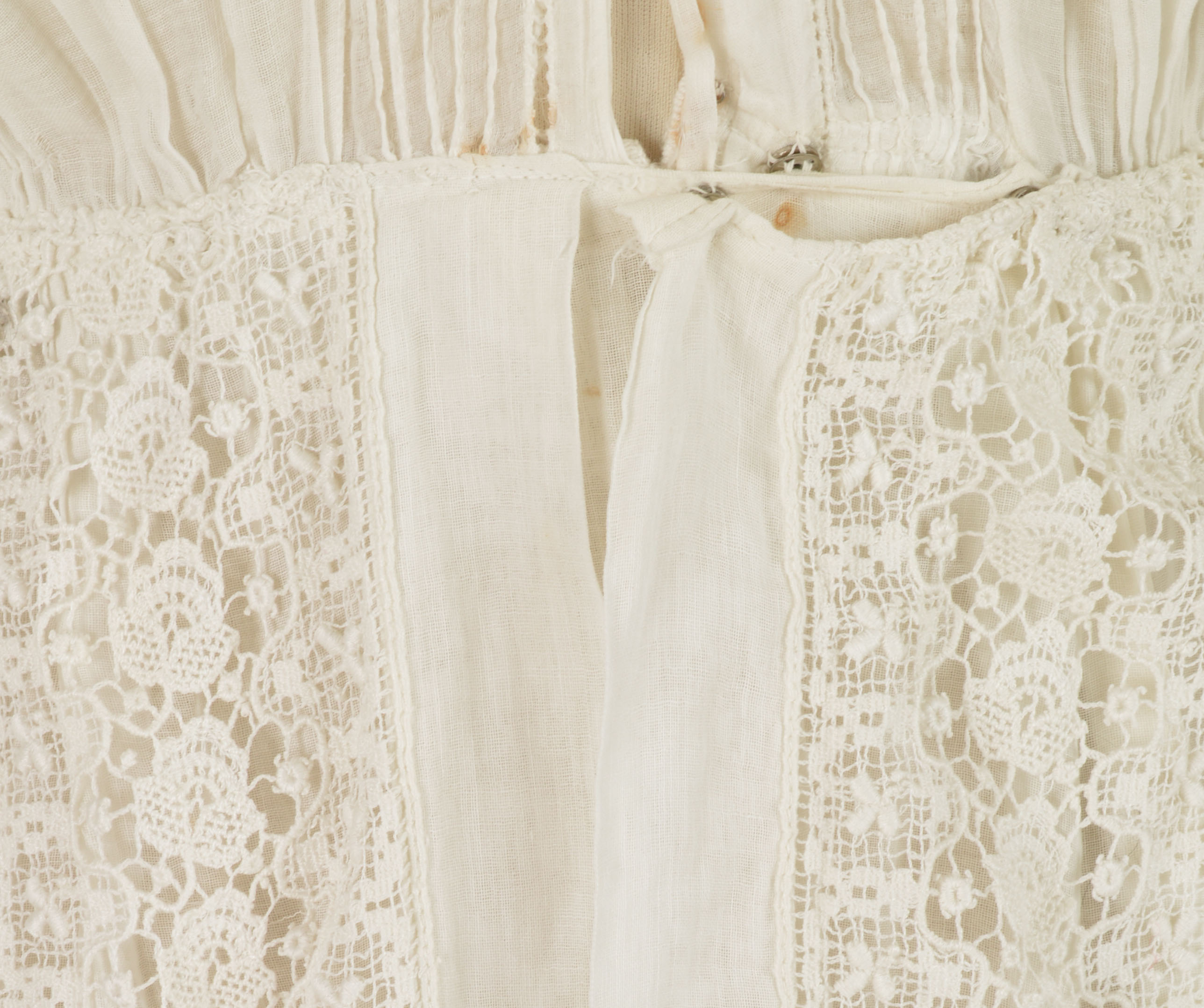 Early 20th Century Edwardian White Cotton Dress