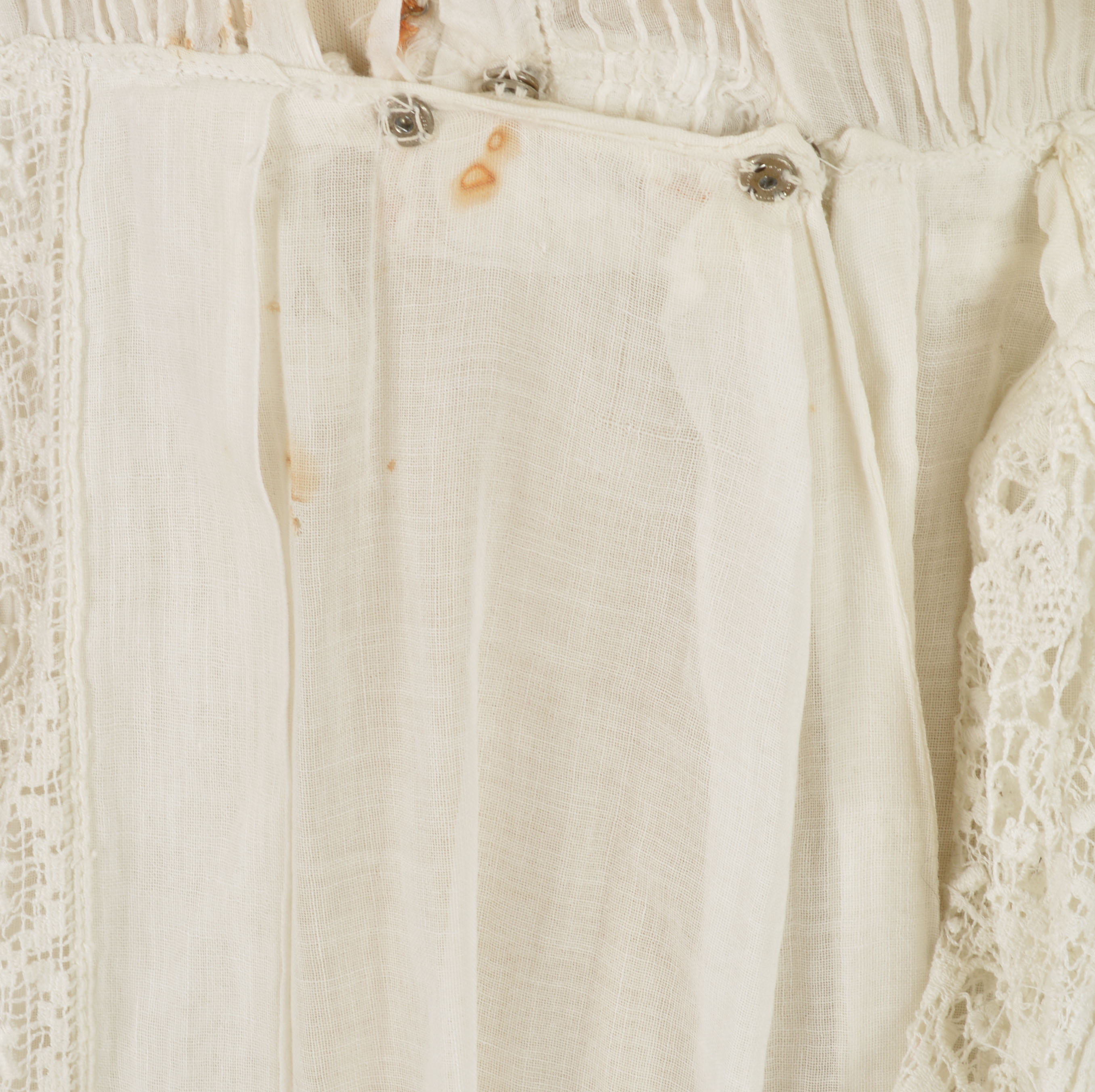 Early 20th Century Edwardian White Cotton Dress