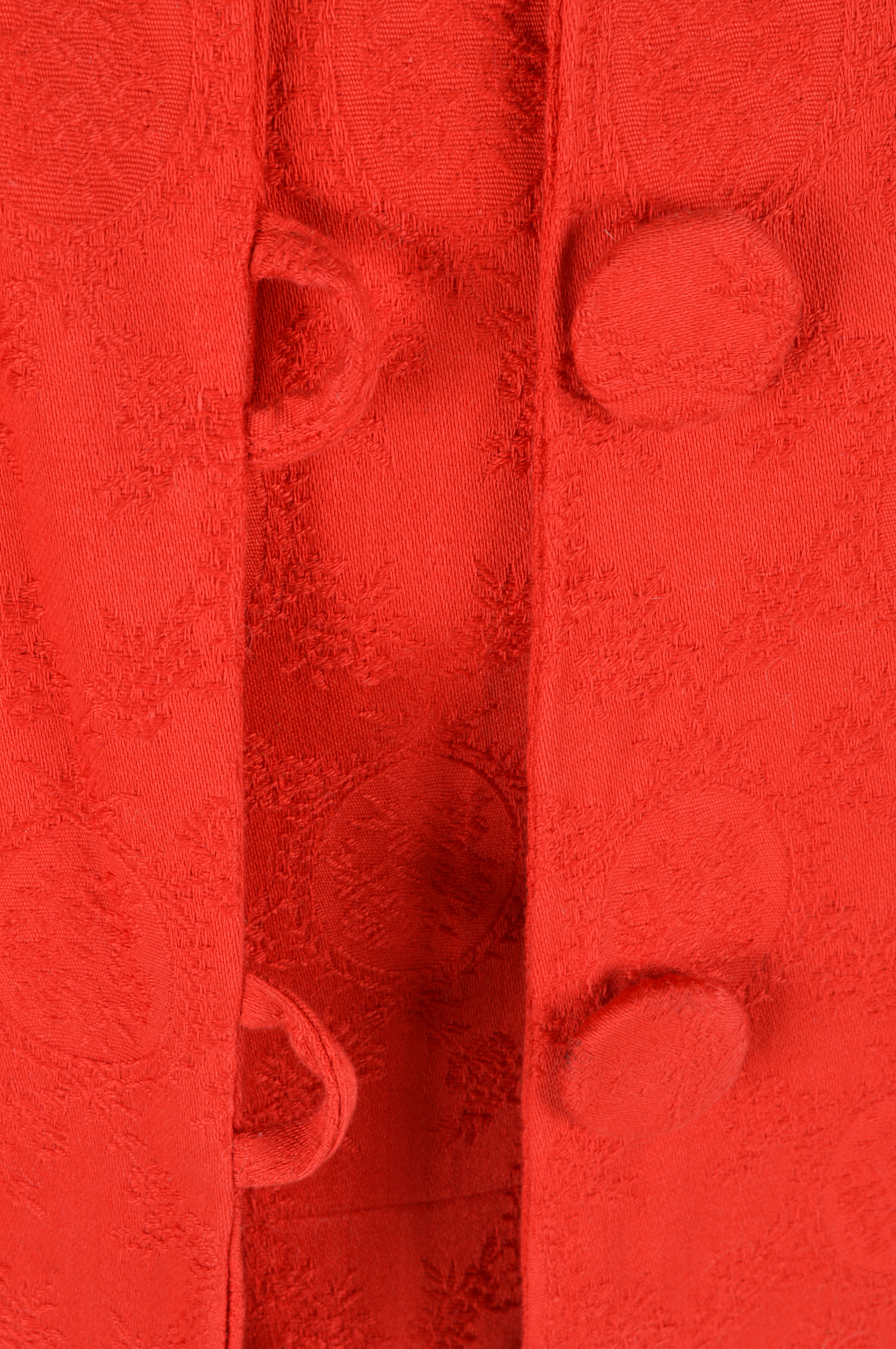 Handmade Vintage Red Jacquard Ensemble 