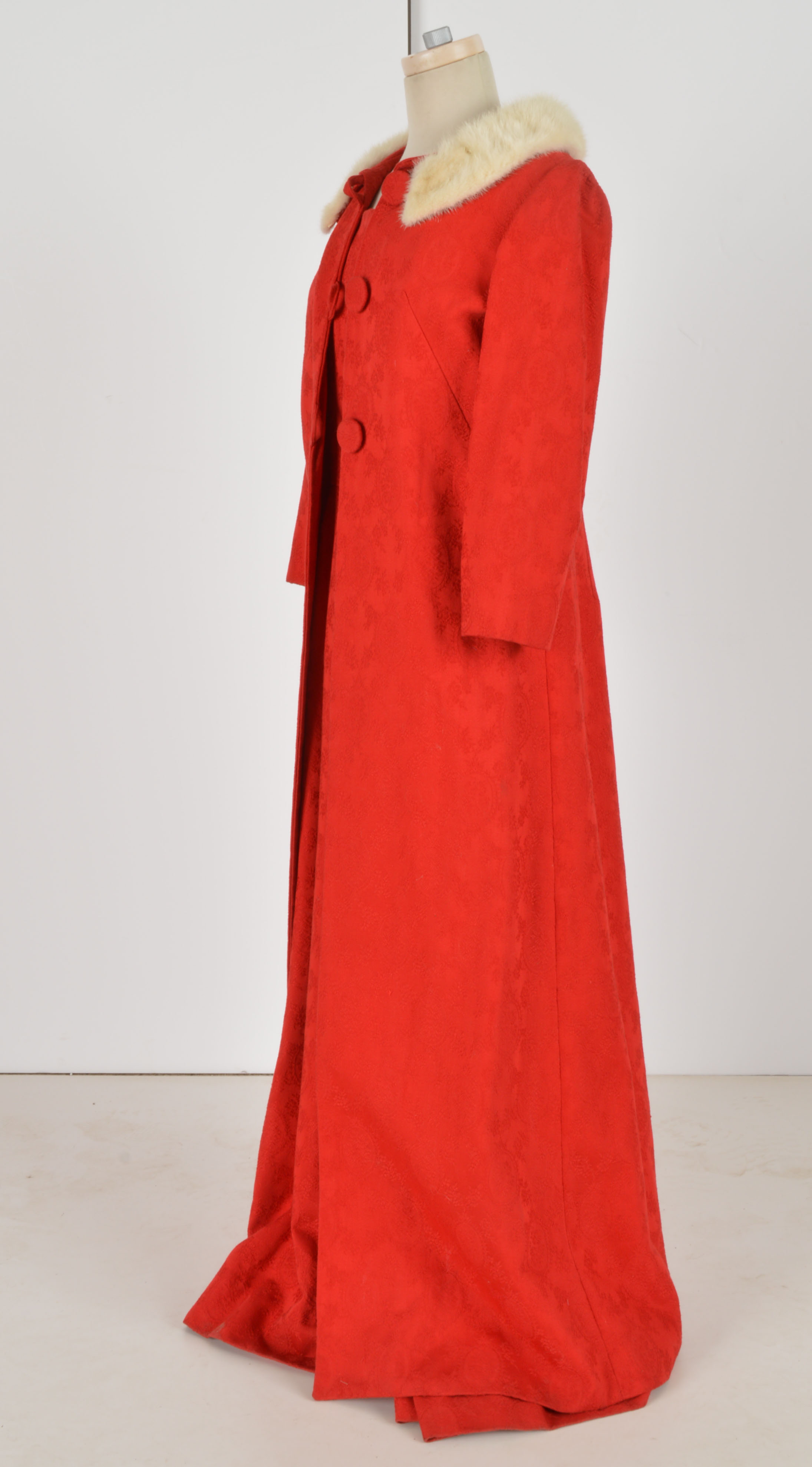 Handmade Vintage Red Jacquard Ensemble 