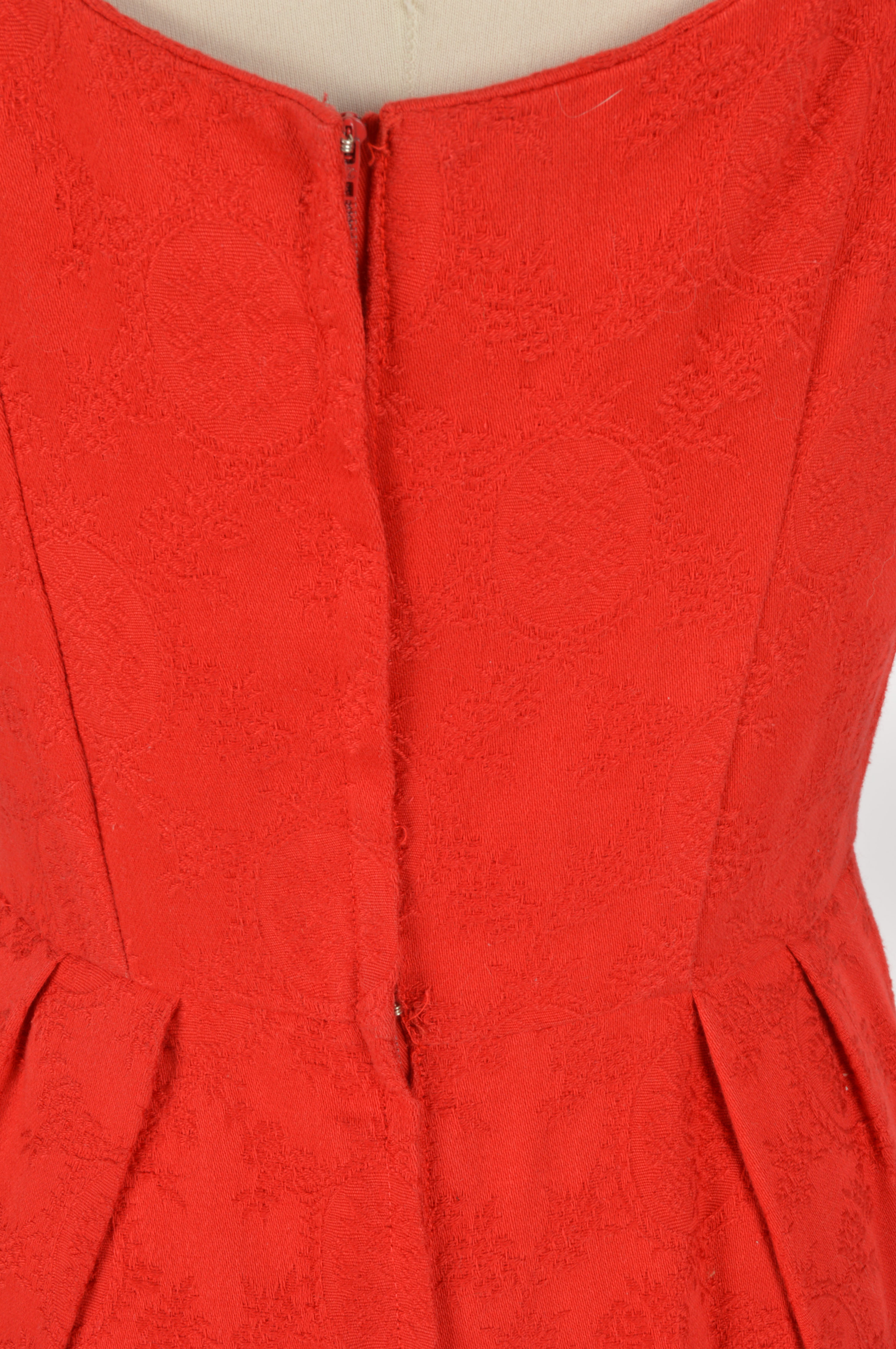 Handmade Vintage Red Jacquard Ensemble 