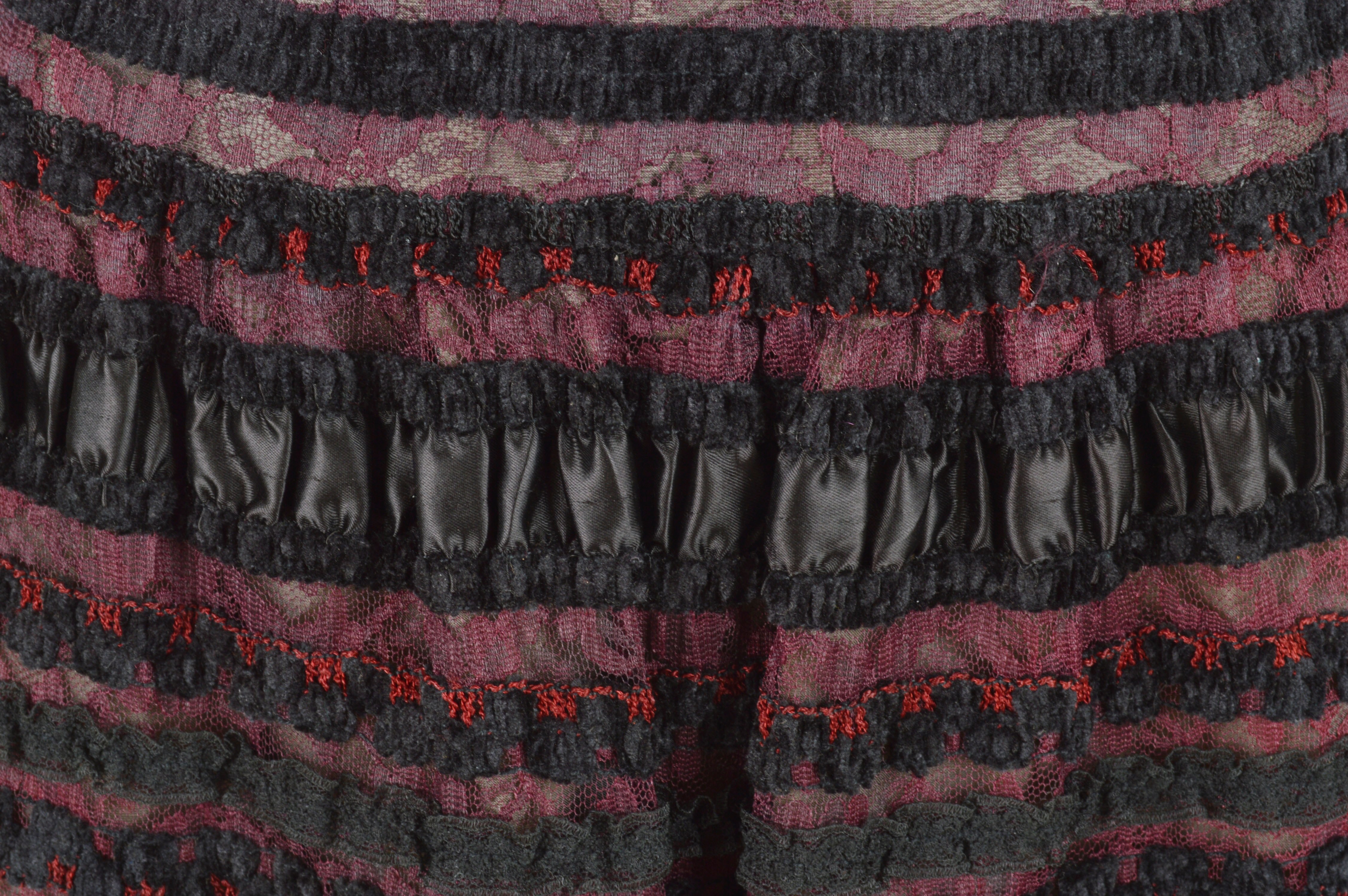 Gorgeous 1980s Victor Costa Ribbon and Lace Strapless Dress