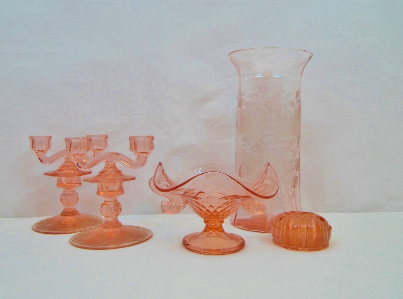 Pink Depression Glass Collection I